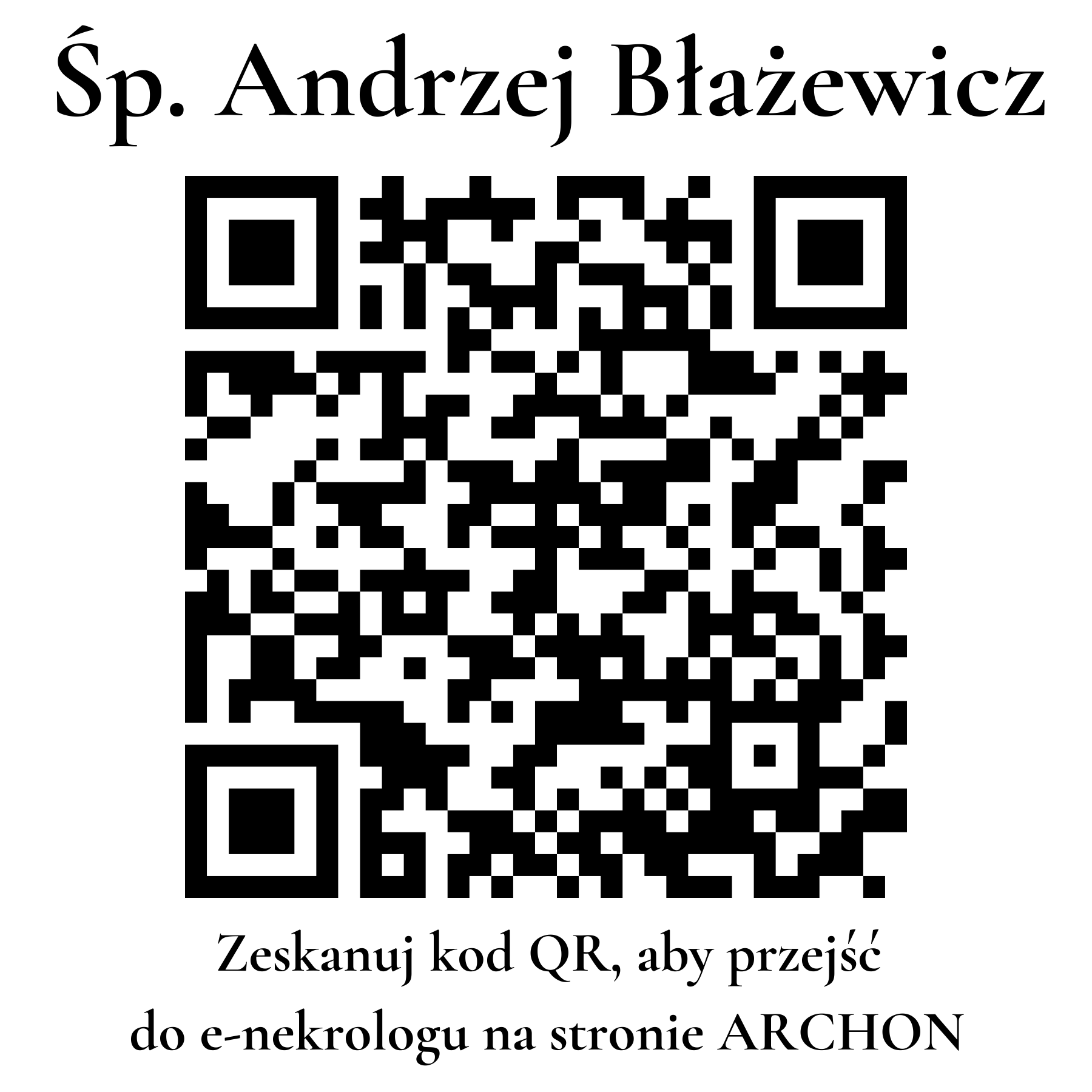 Kod QR do nekrologu Andrzej Błażewicz