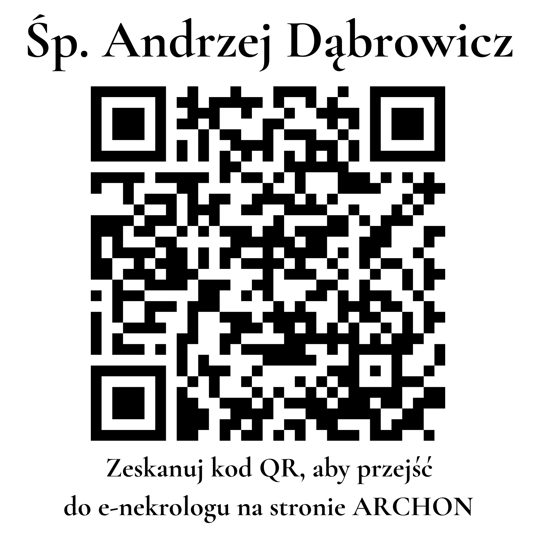 Kod QR do nekrologu Andrzej Dąbrowicz