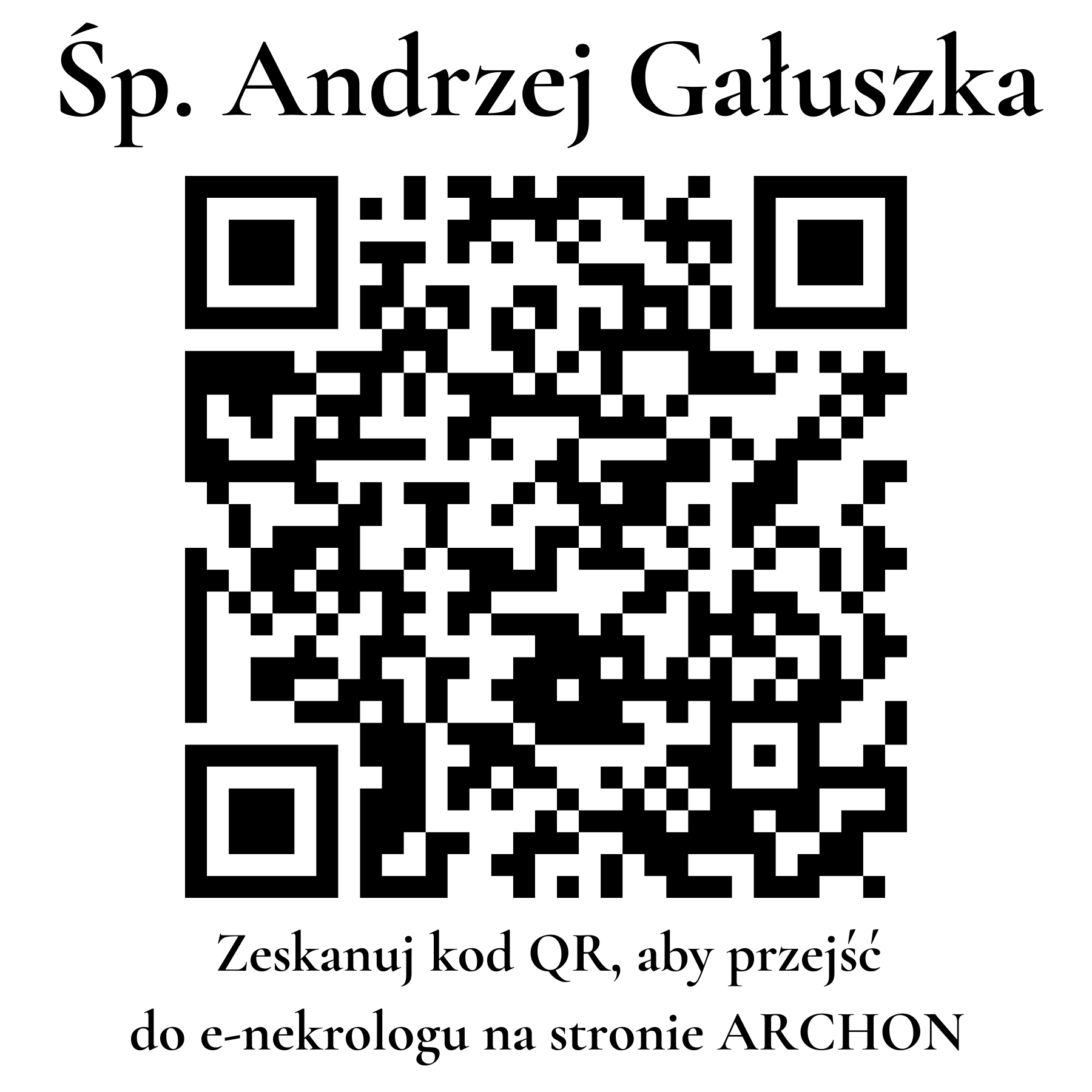 Kod QR do nekrologu Andrzej Gałuszka