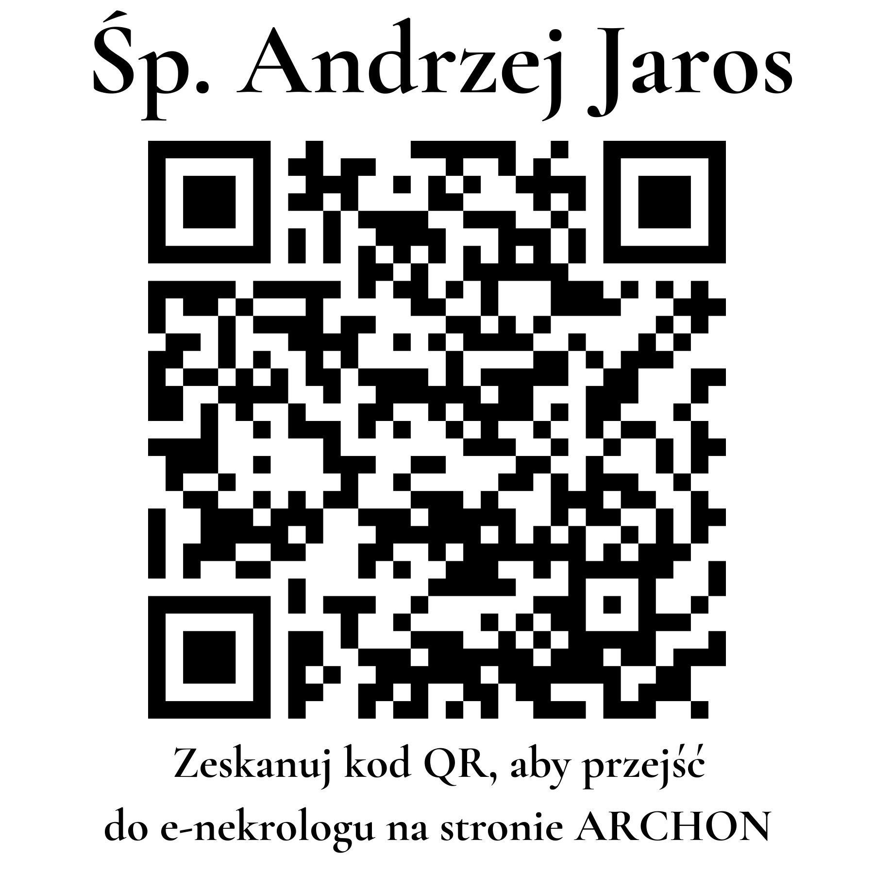 Kod QR do nekrologu Andrzej Jaros
