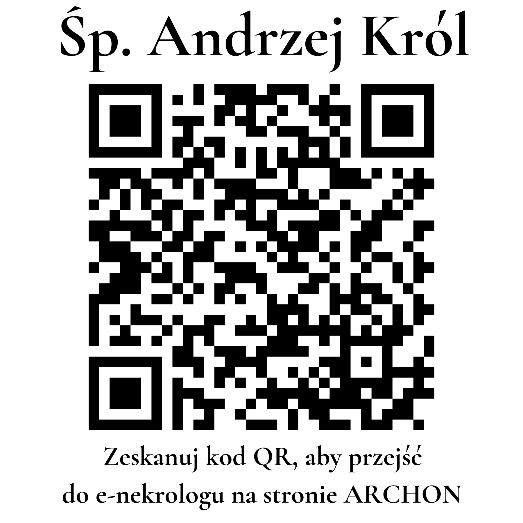 Kod QR do nekrologu Andrzej Król