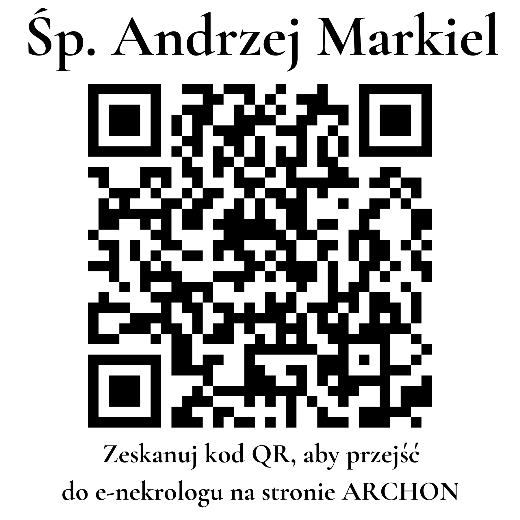 Kod QR do nekrologu Andrzej Markiel