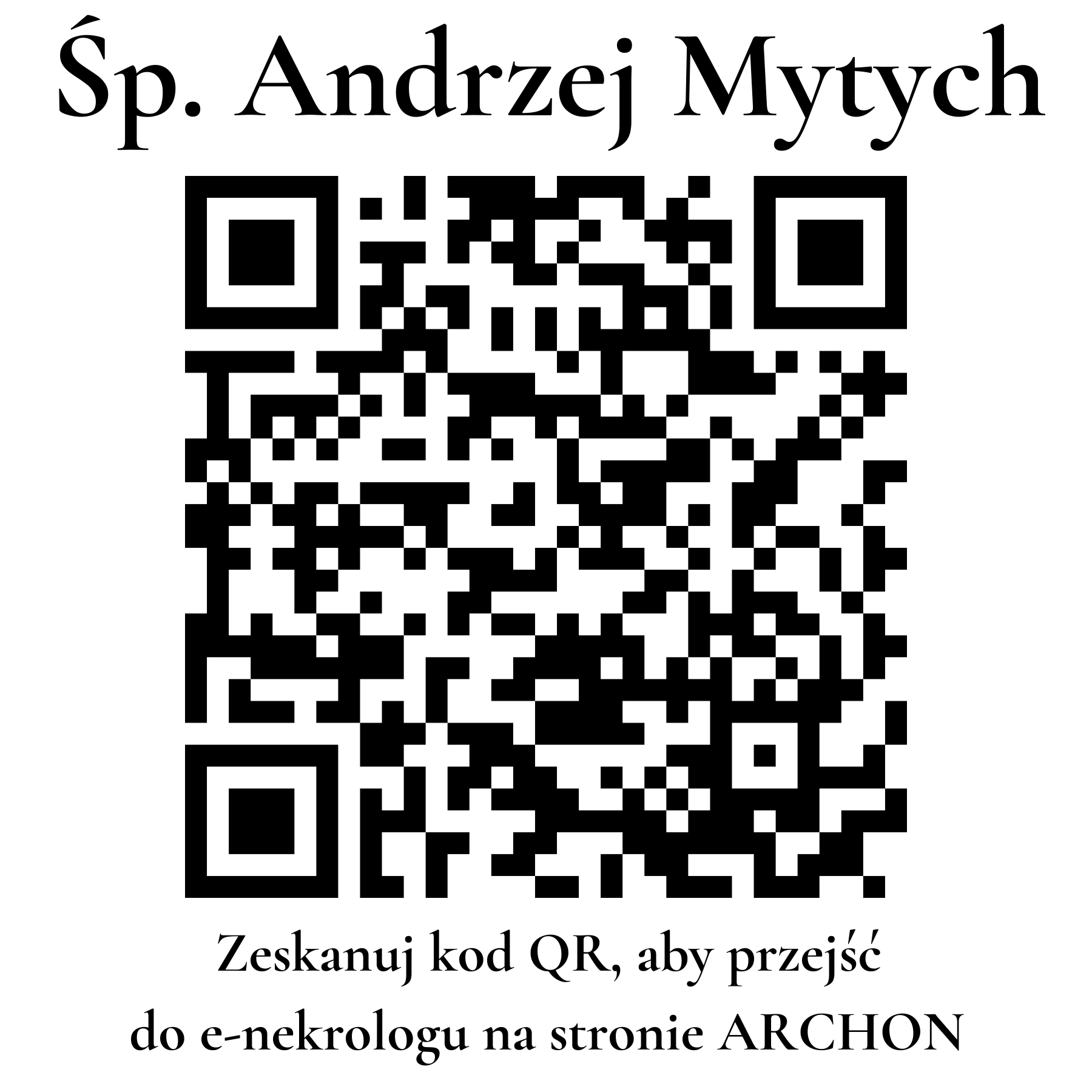 Kod QR do nekrologu Andrzej Mytych Kod QR do nekrologu Andrzej Mytych