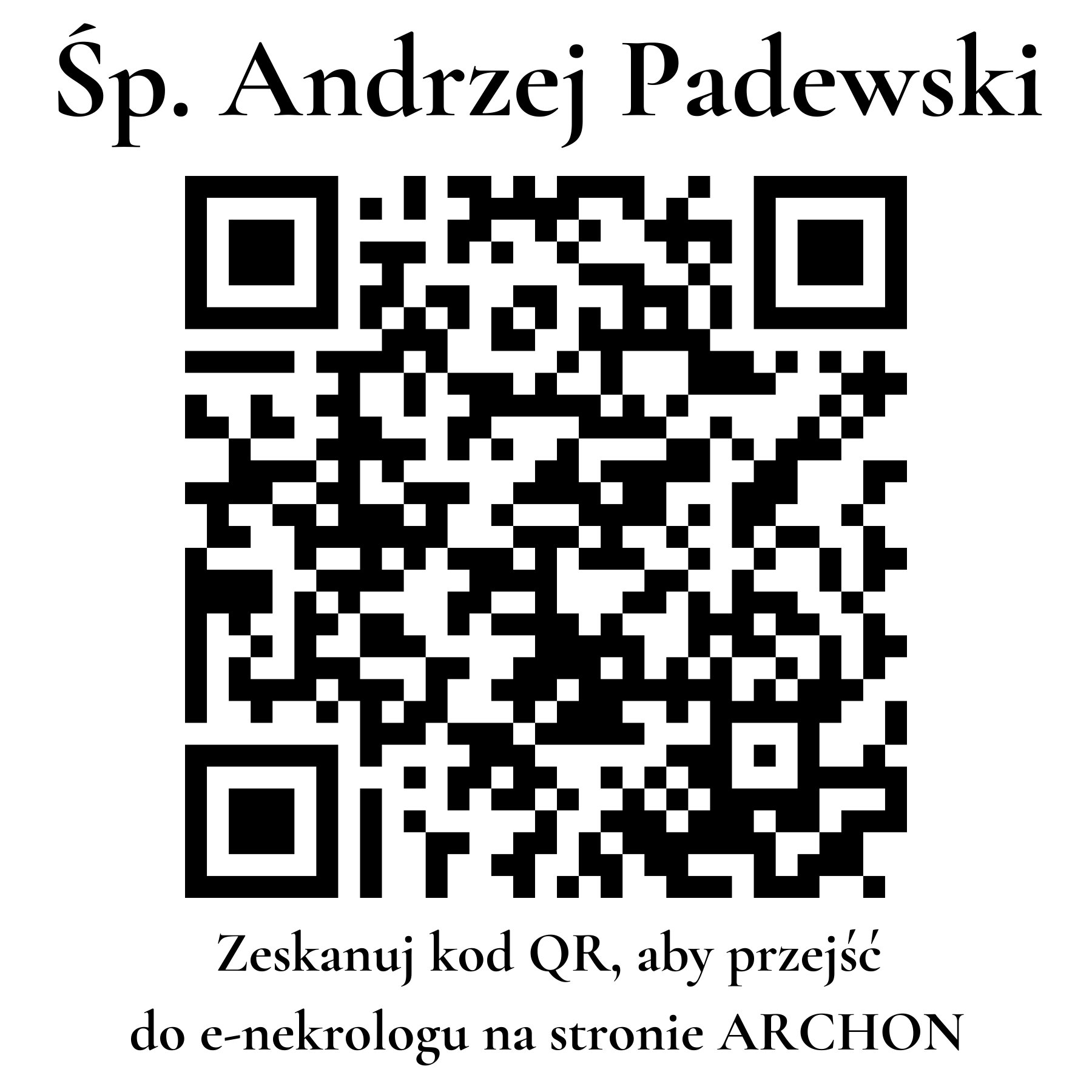 Kod QR do nekrologu Andrzej Padewski Kod QR do nekrologu Andrzej Padewski