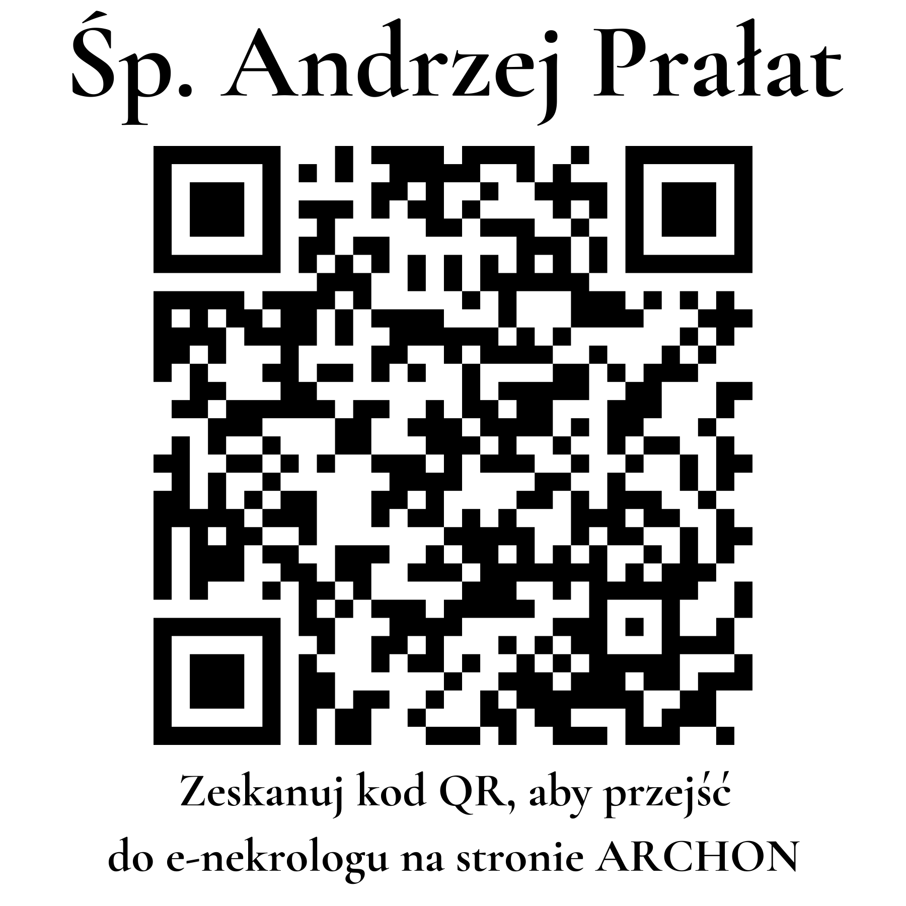Kod QR do nekrologu Andrzej Prałat Kod QR do nekrologu Andrzej Prałat