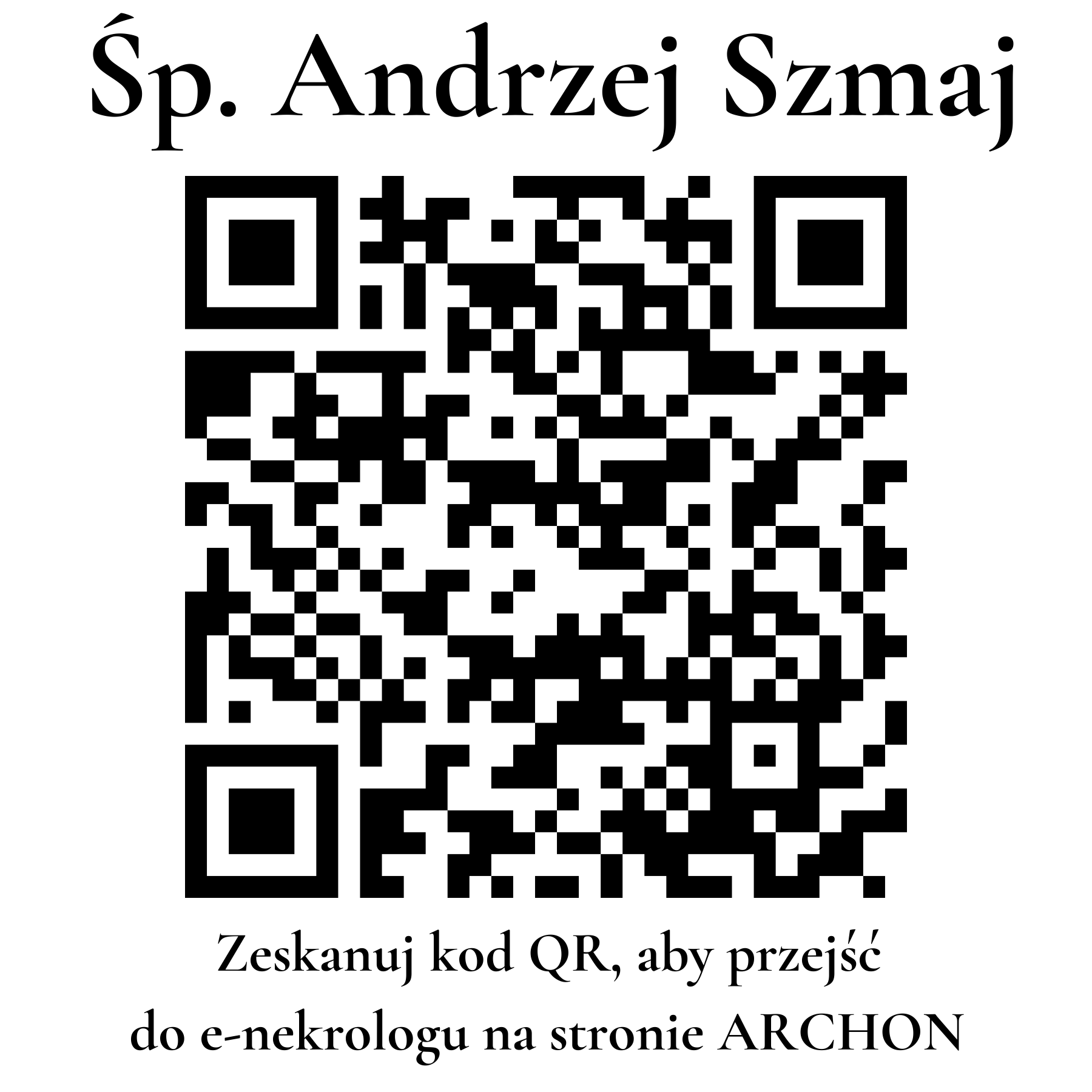 Kod QR do nekrologu Andrzej Szmaj