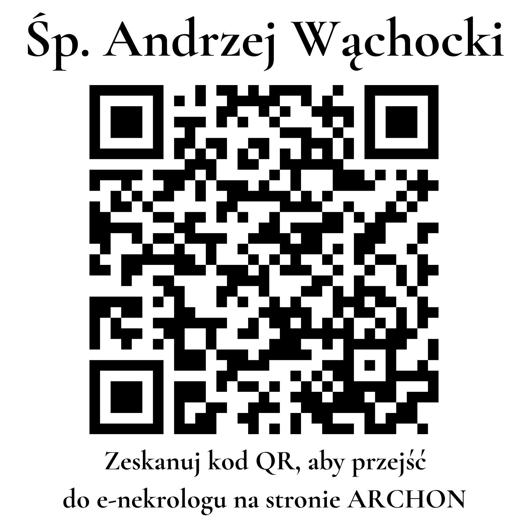 Kod QR do nekrologu Andrzej Wąchocki