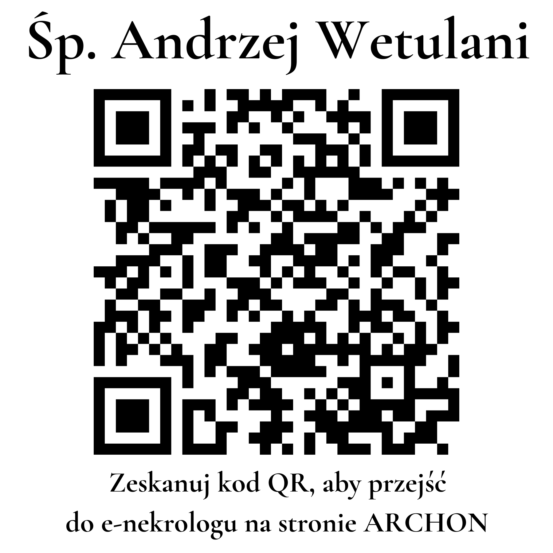Kod QR do nekrologu Andrzej Wetulani