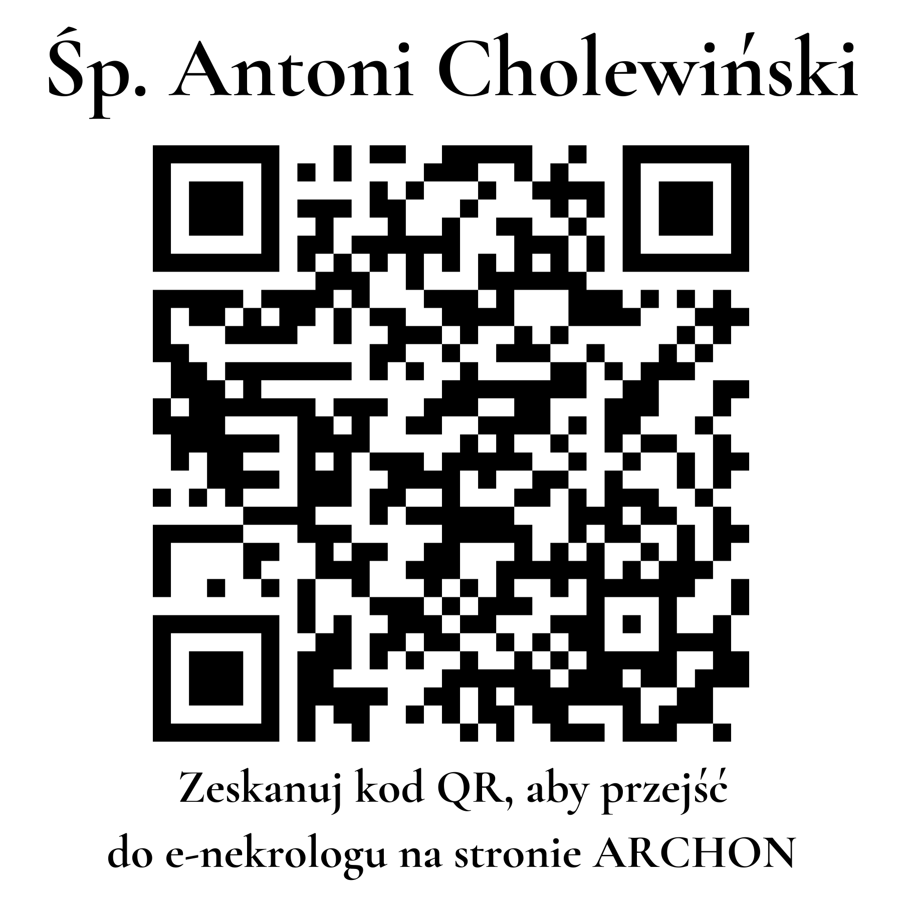 Kod QR do nekrologu Antoni Cholewiński