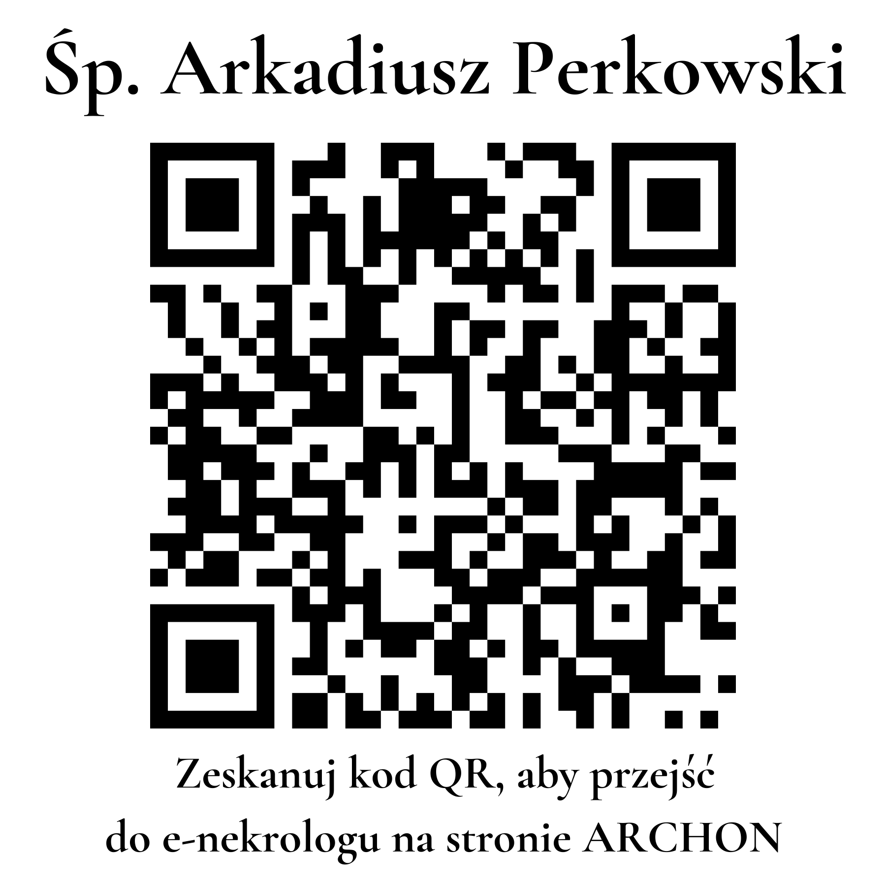 Kod QR do nekrologu Arkadiusz Perkowski