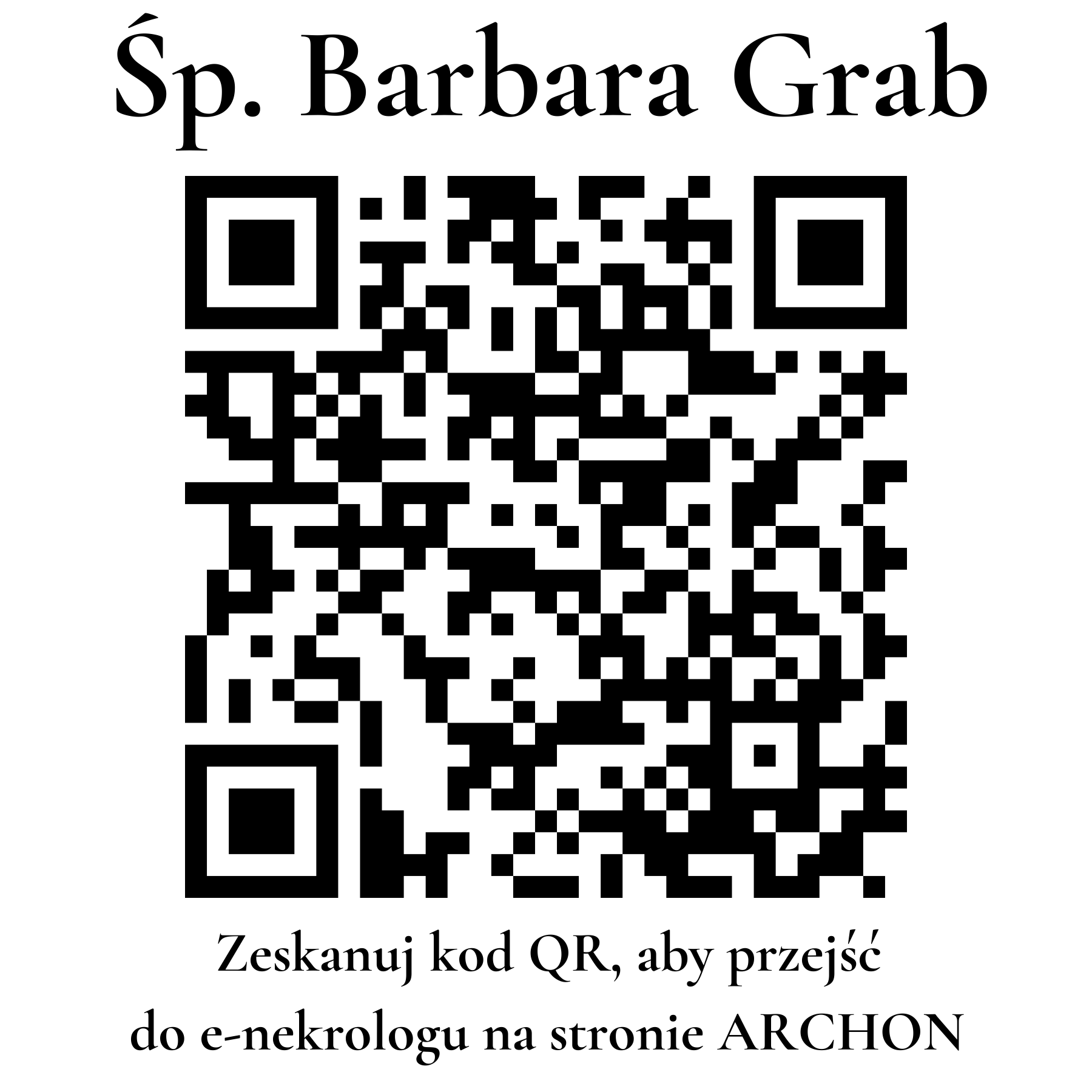 Kod QR do nekrologu Barbara Grab