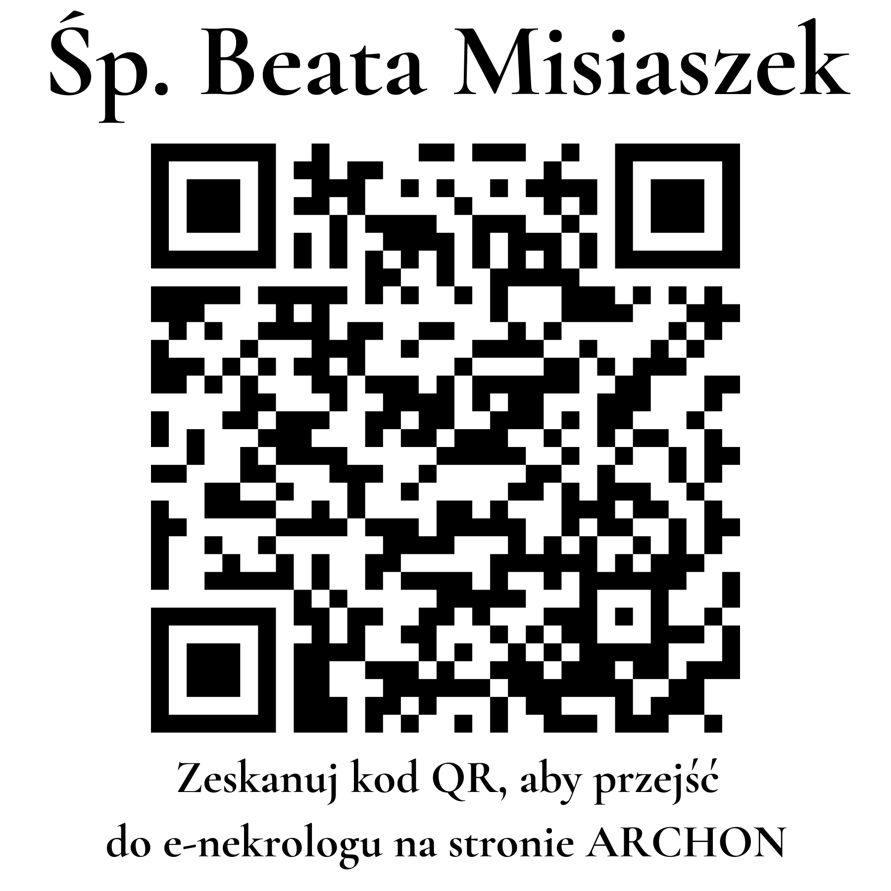 Kod QR do nekrologu Beata Misiaszek