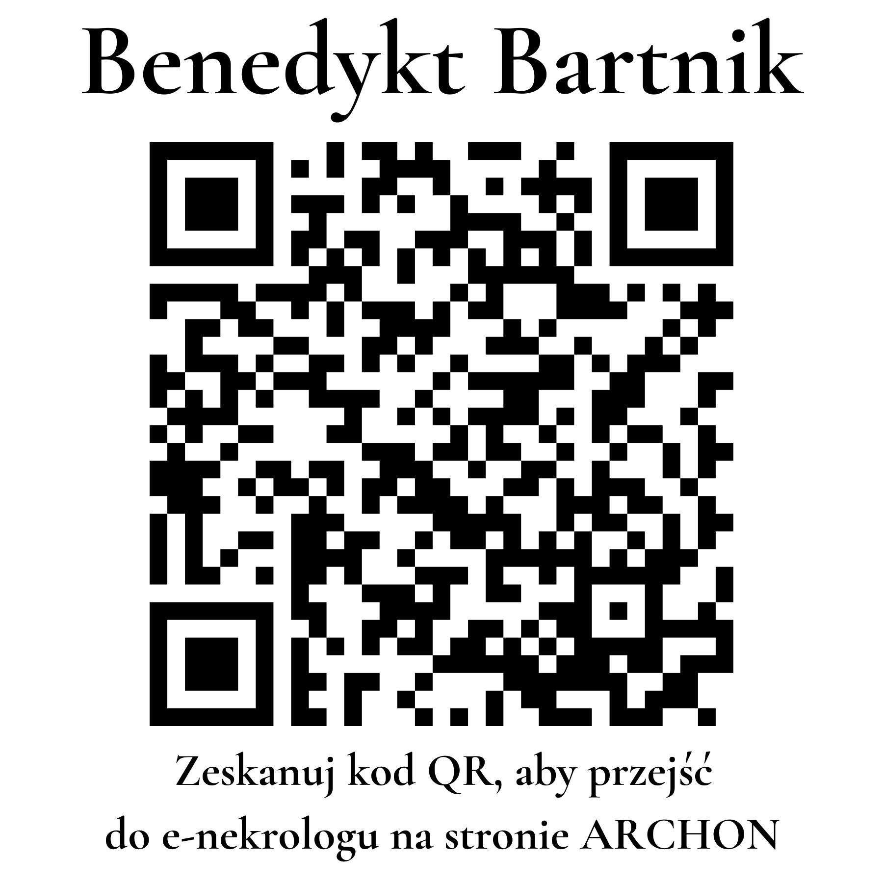 Kod QR do nekrologu Benedykt Bartnik