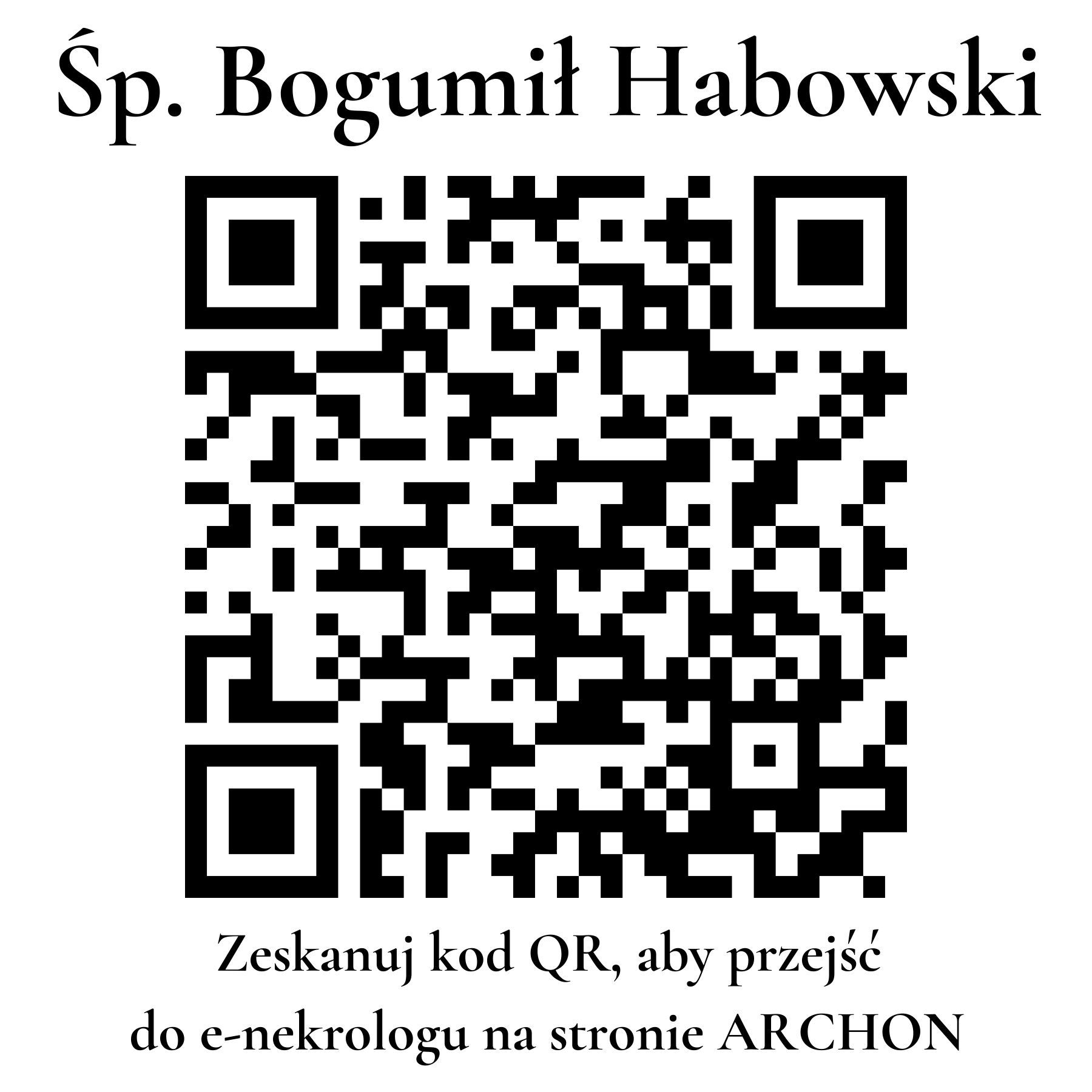Kod QR do nekrologu Bogumił Habowski