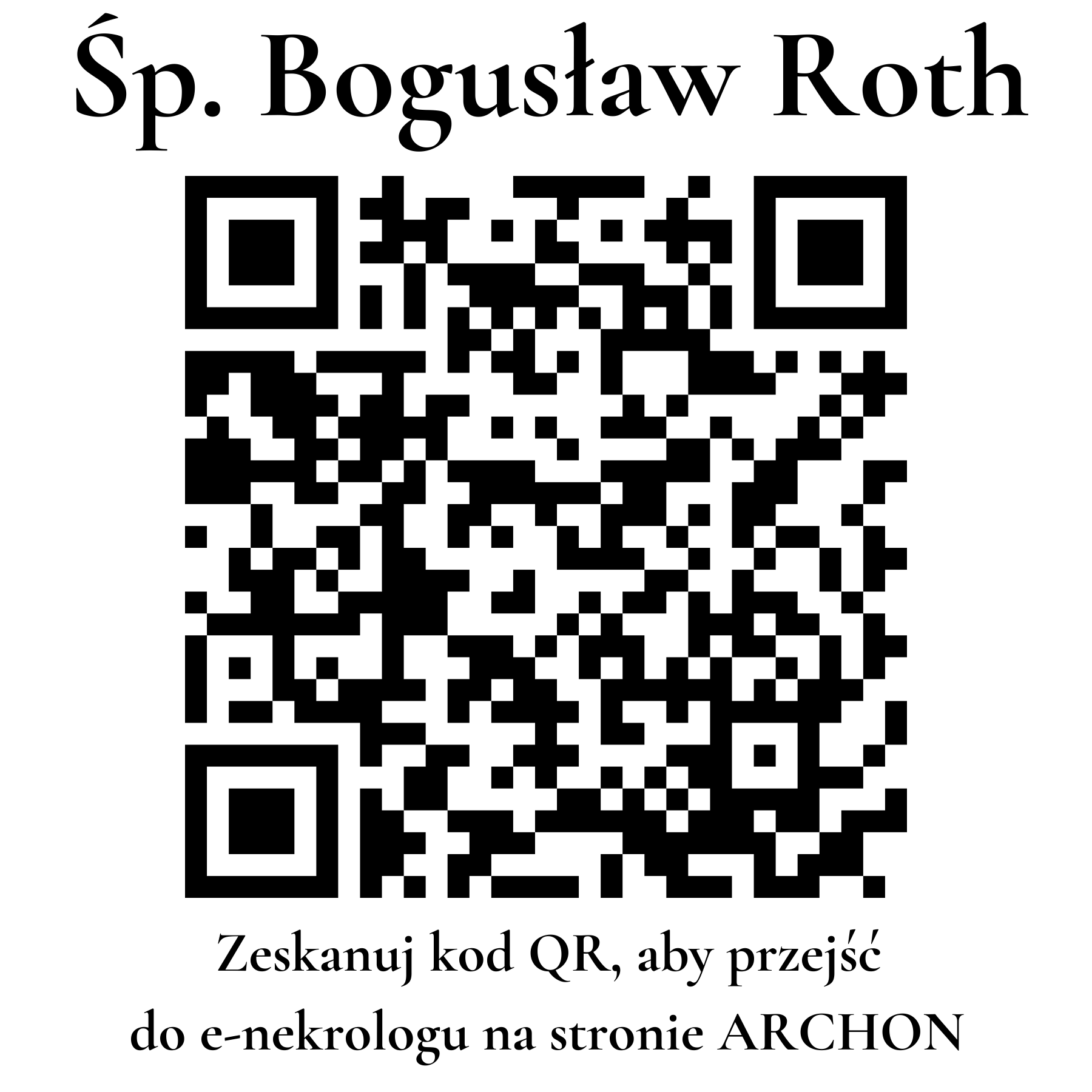 Kod QR do nekrologu Bogusław Roth