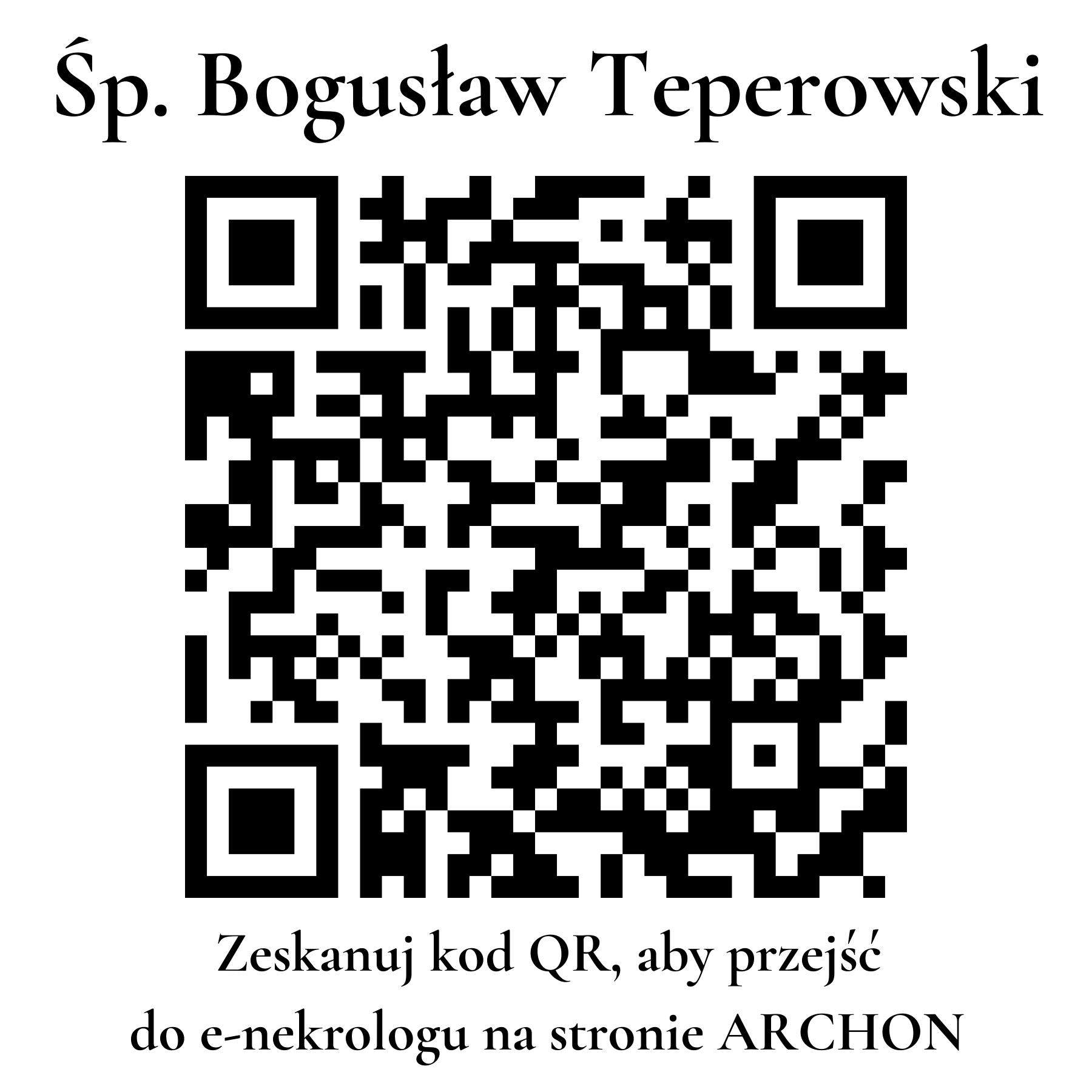 Kod QR do nekrologu Bogusław Teperowski