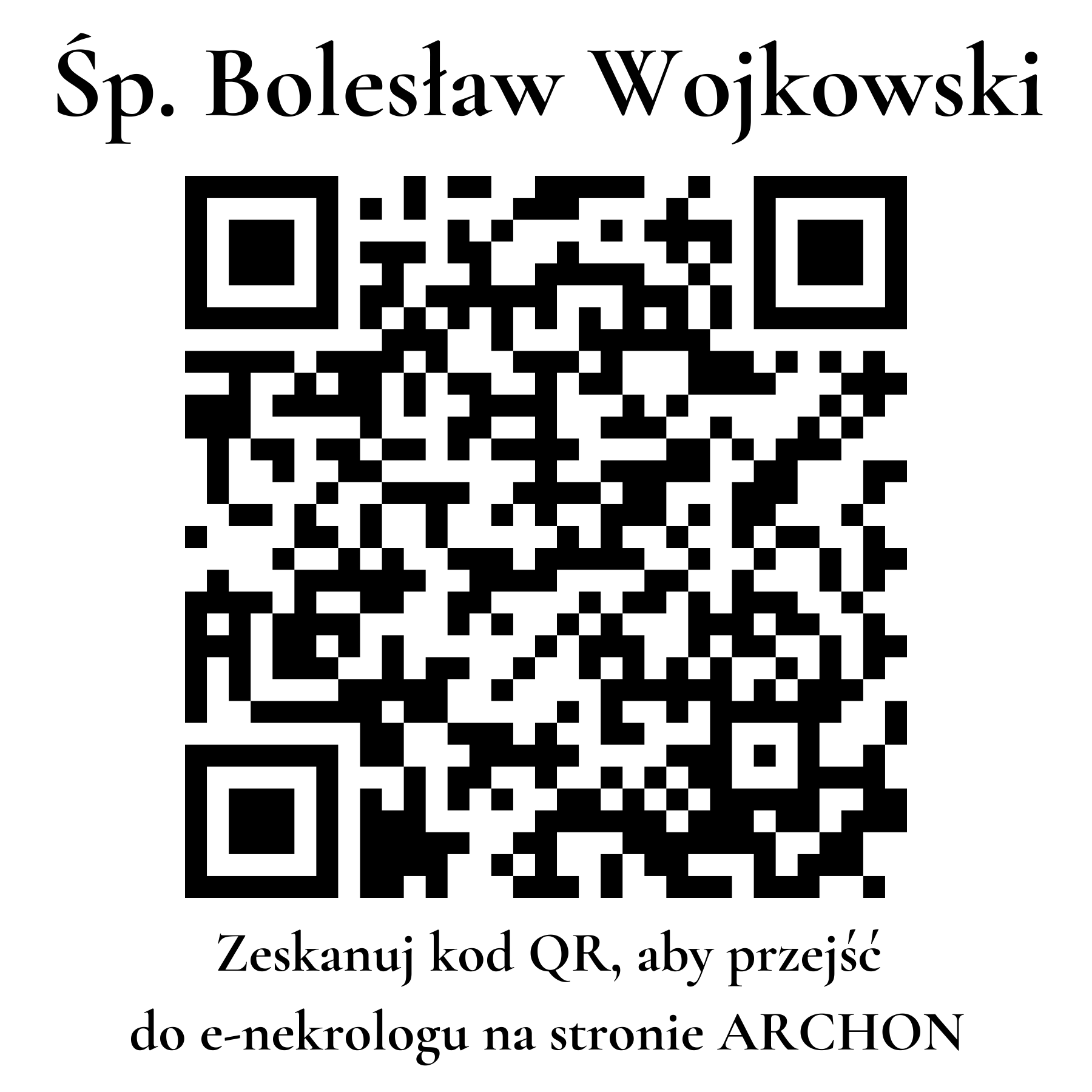 Kod QR do nekrologu Bolesław Wojkowski