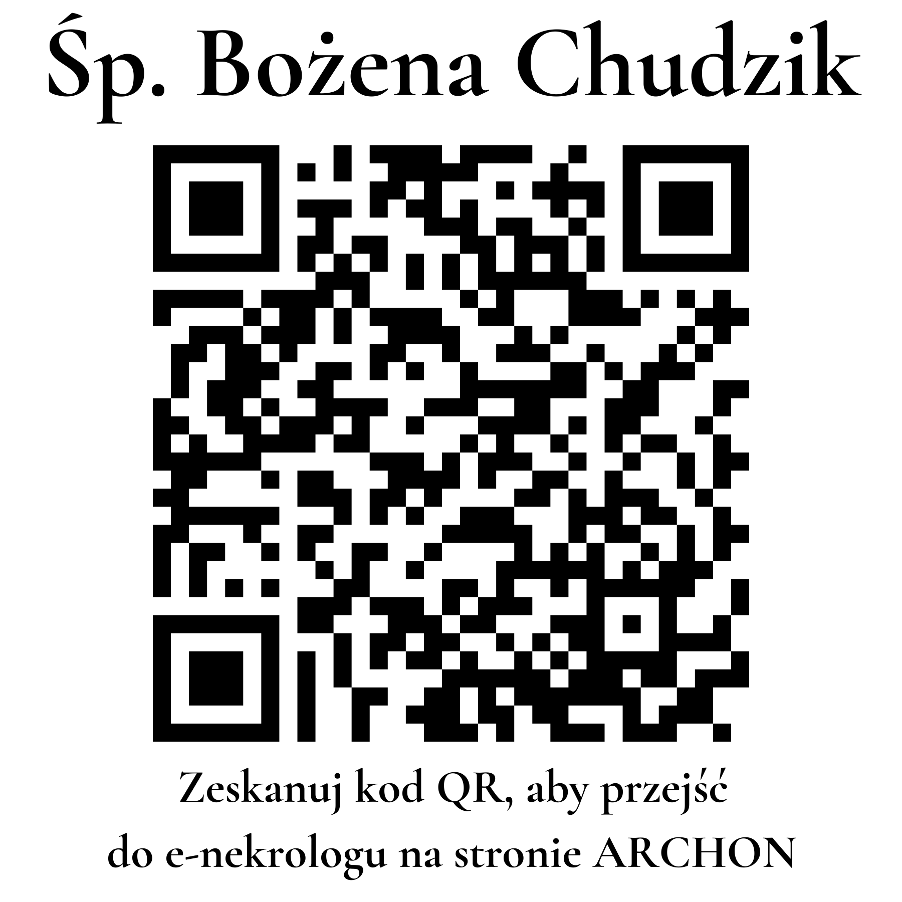 Kod QR do nekrologu Bożena Chudzik