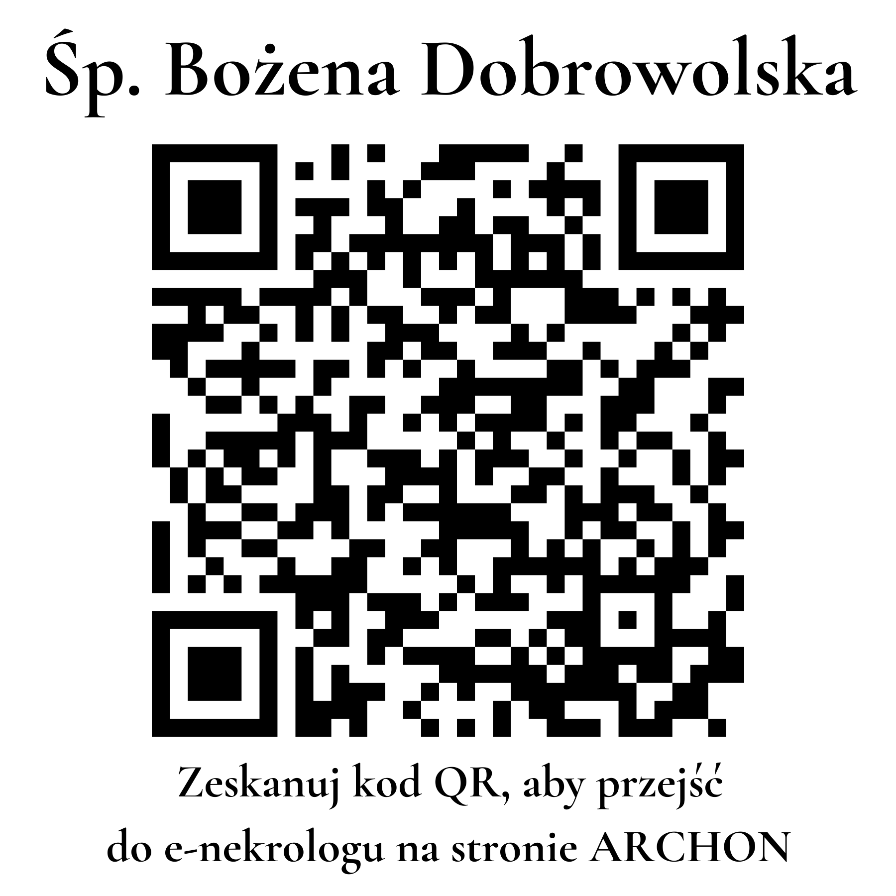Kod QR do nekrologu Bożena Dobrowolska