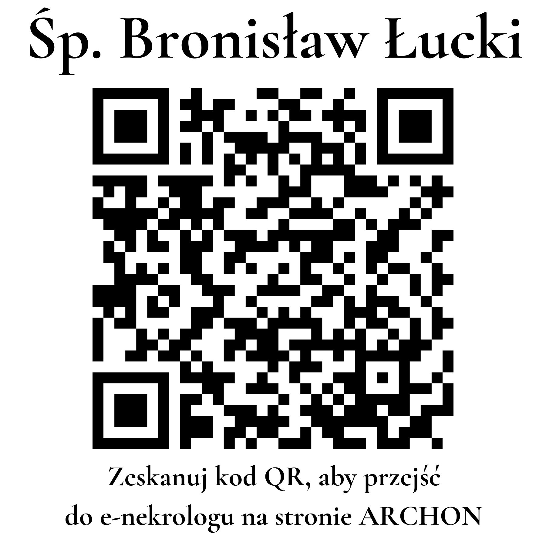 Kod QR do nekrologu Bronisław Łucki