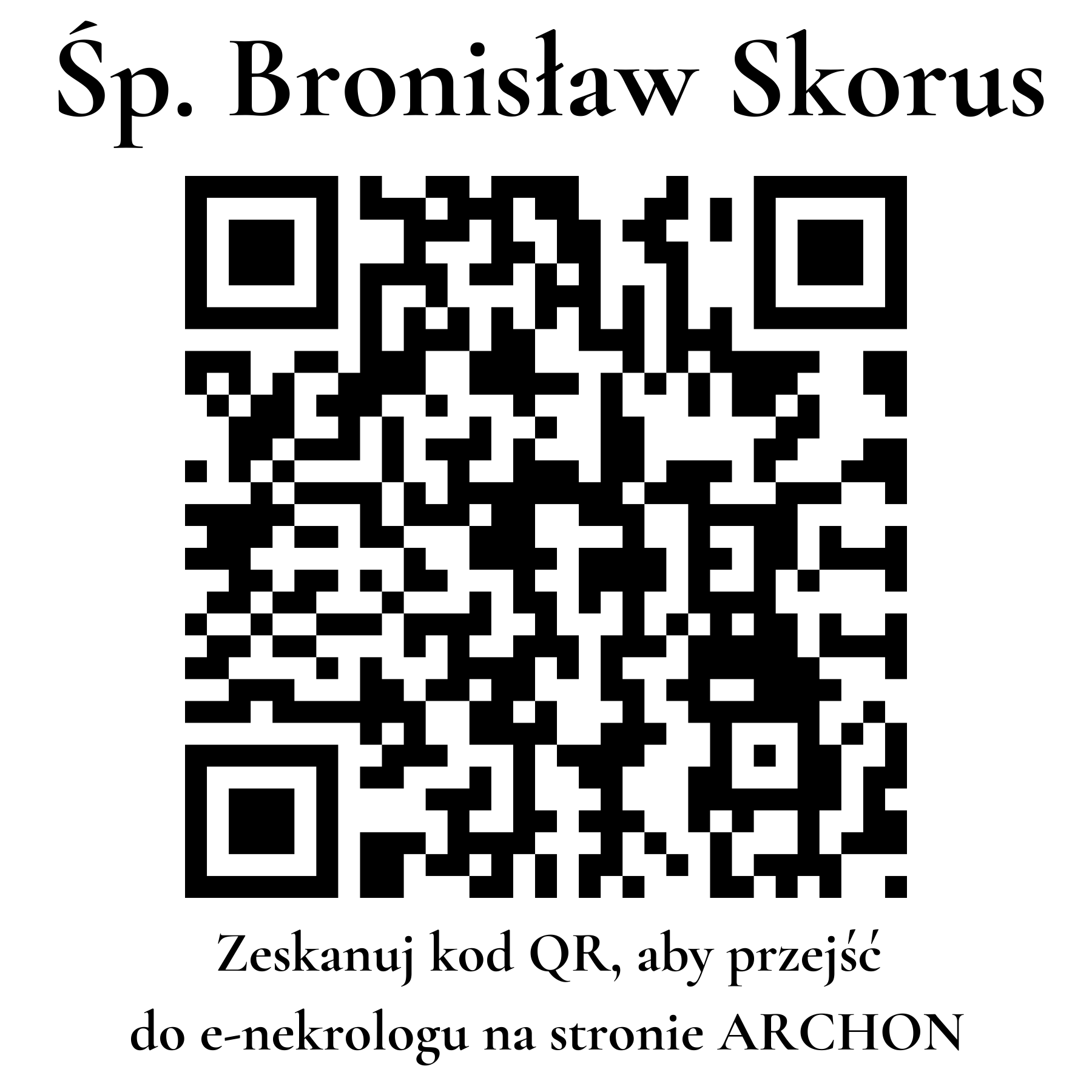Kod QR do nekrologu Bronisław Skorus