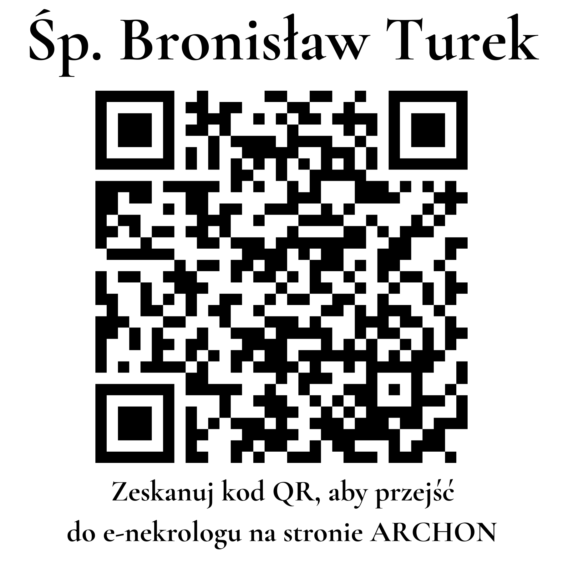Kod QR do nekrologu Bronisław Turek