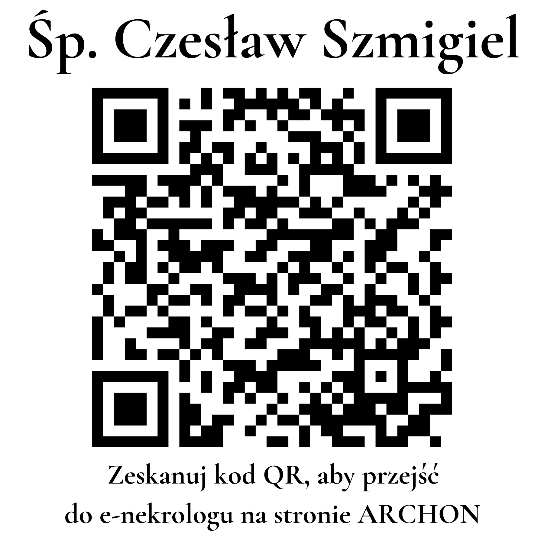 Kod QR do nekrologu Czesław Szmigiel