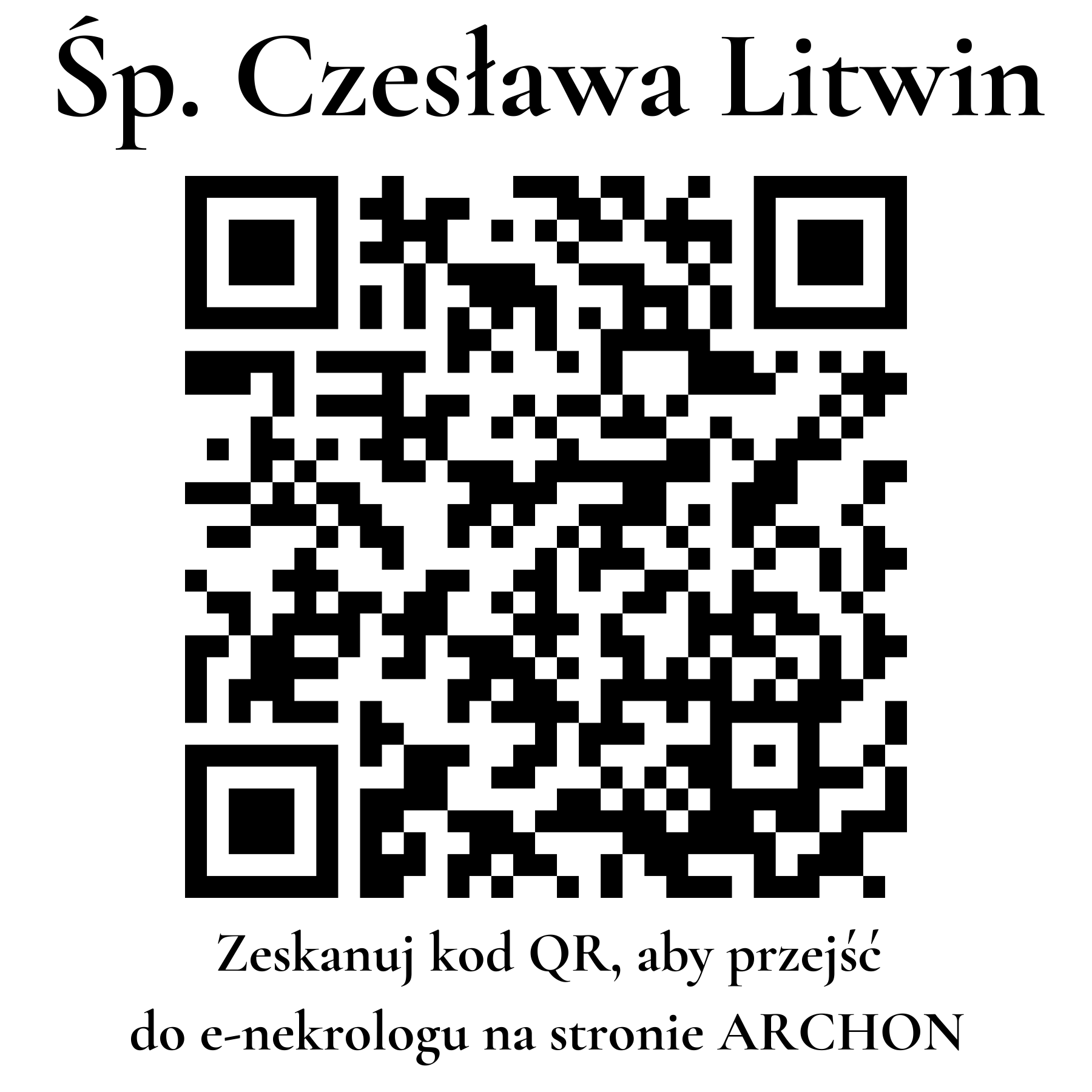 Kod QR do nekrologu Czesława Litwin