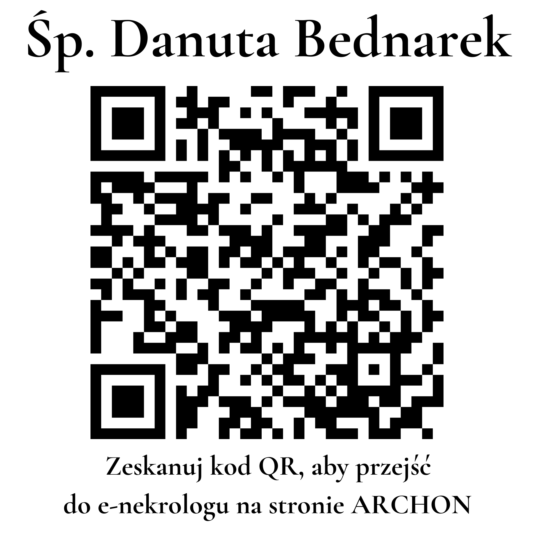 Kod QR do nekrologu Danuta Bednarek