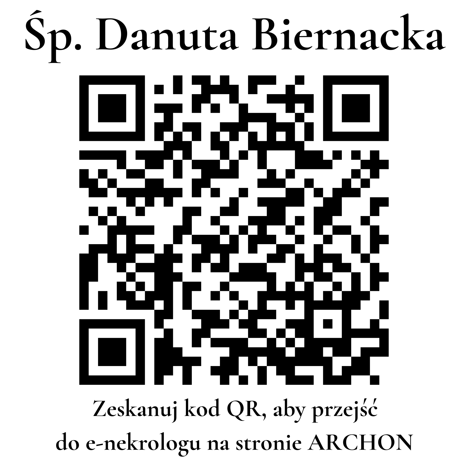 Kod QR do nekrologu Danuta Biernacka Kod QR do nekrologu Danuta Biernacka