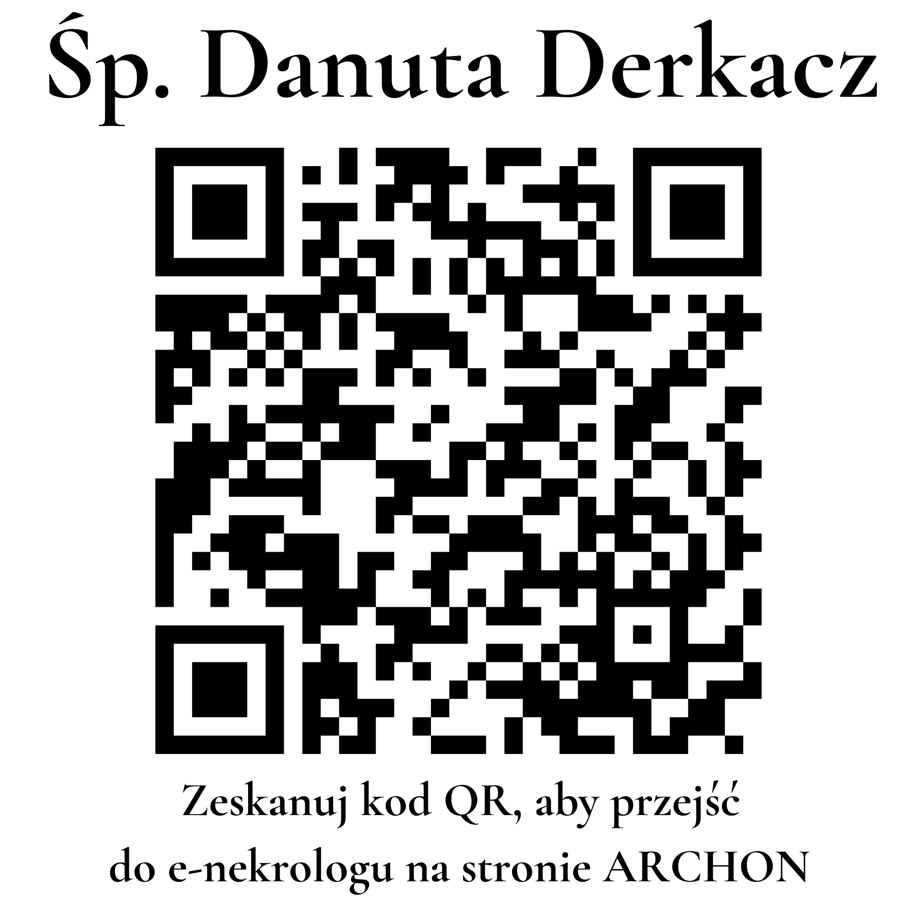 Kod QR do nekrologu Danuta Derkacz