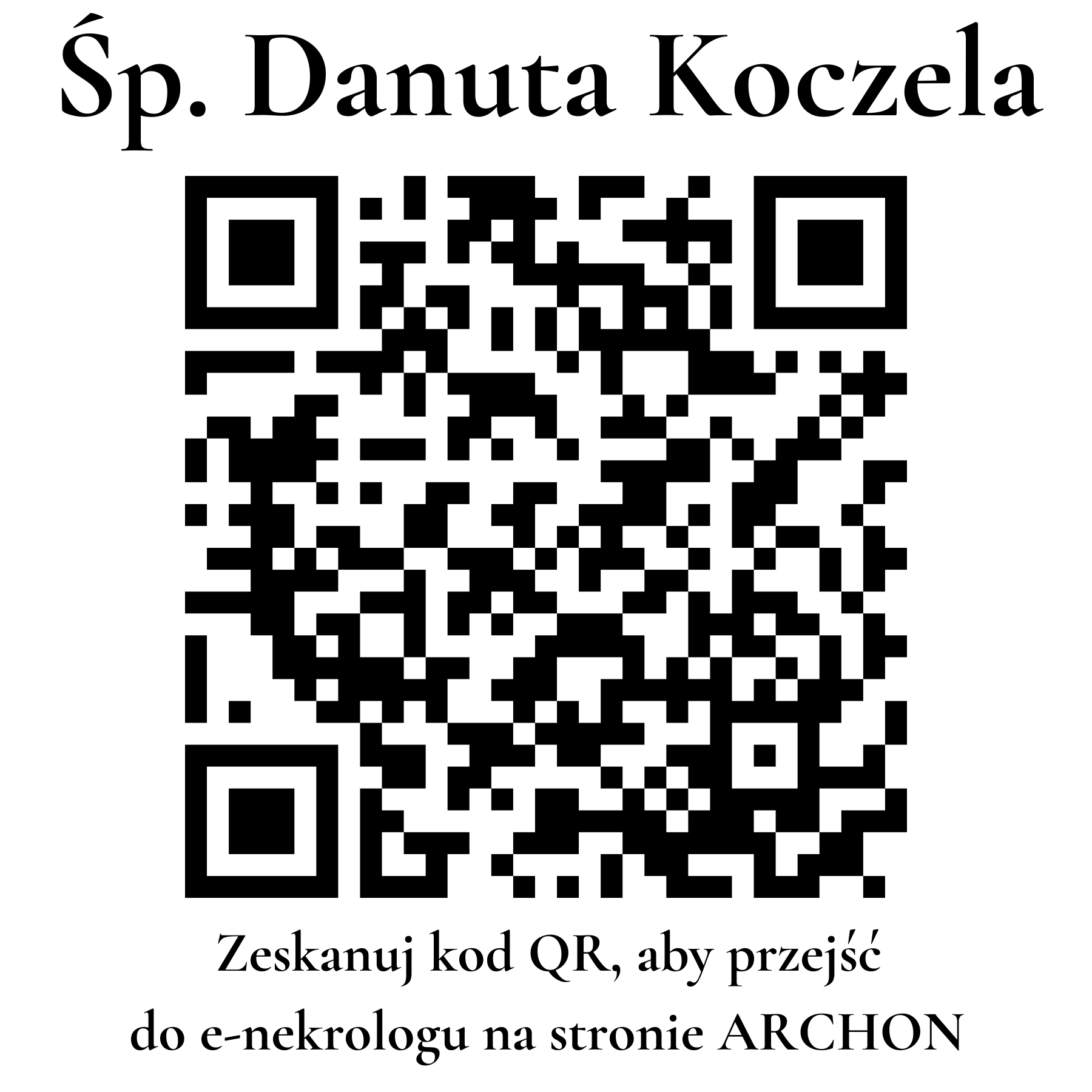 Kod QR do nekrologu Danuta Koczela