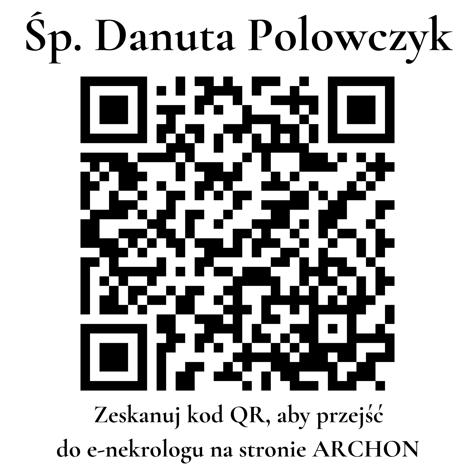 Kod QR do nekrologu Danuta Polowczyk