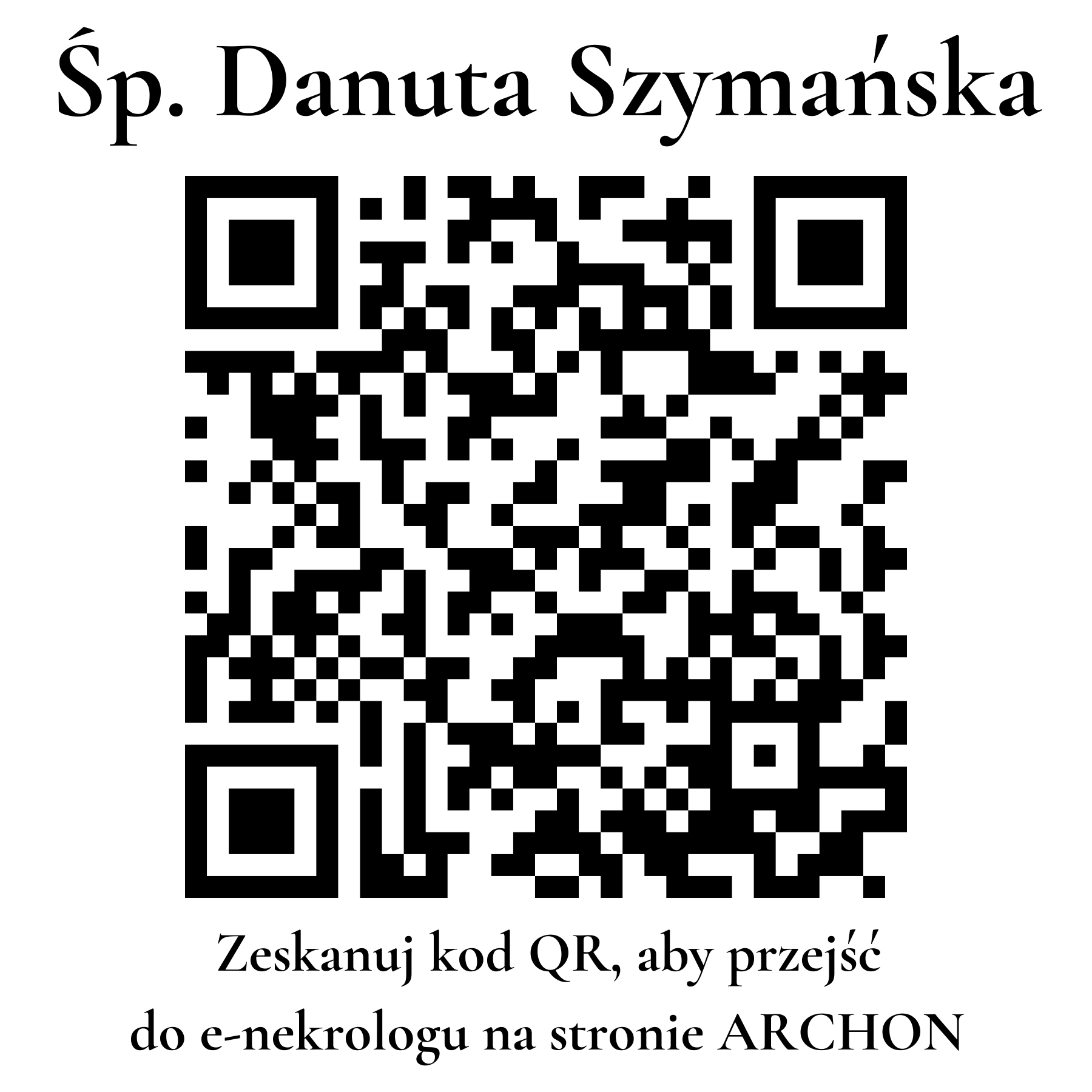 Kod QR do nekrologu Danuta Szymańska