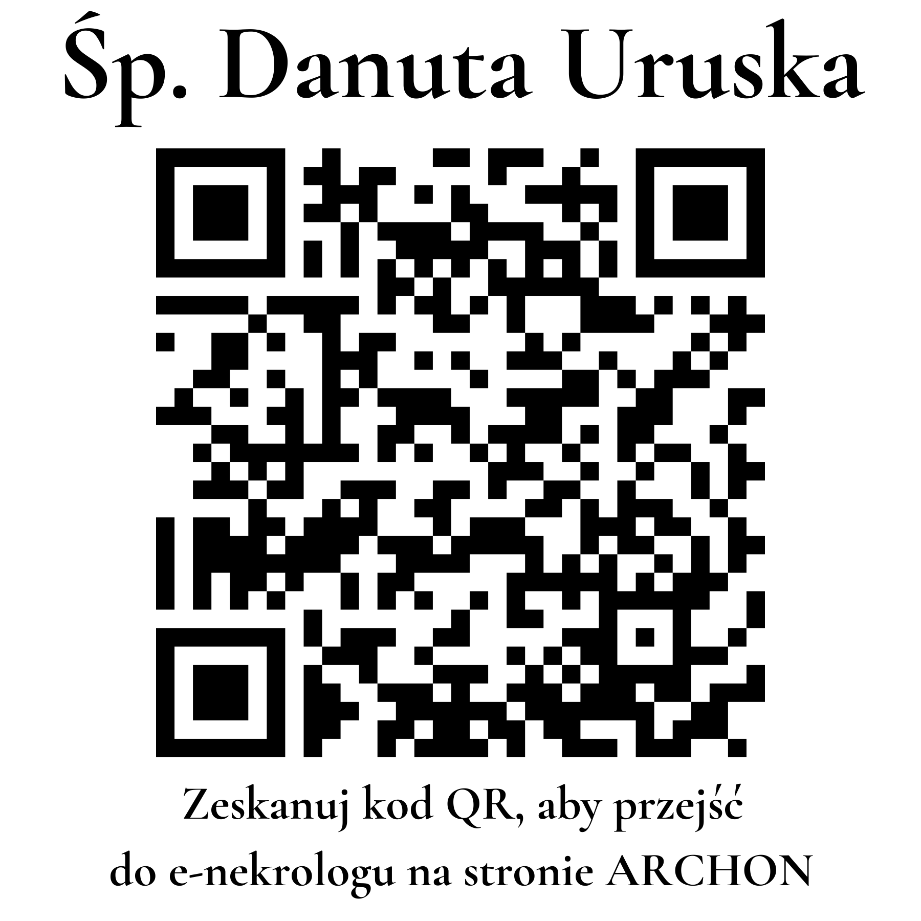 Kod QR do nekrologu Danuta Uruska Kod QR do nekrologu Danuta Uruska