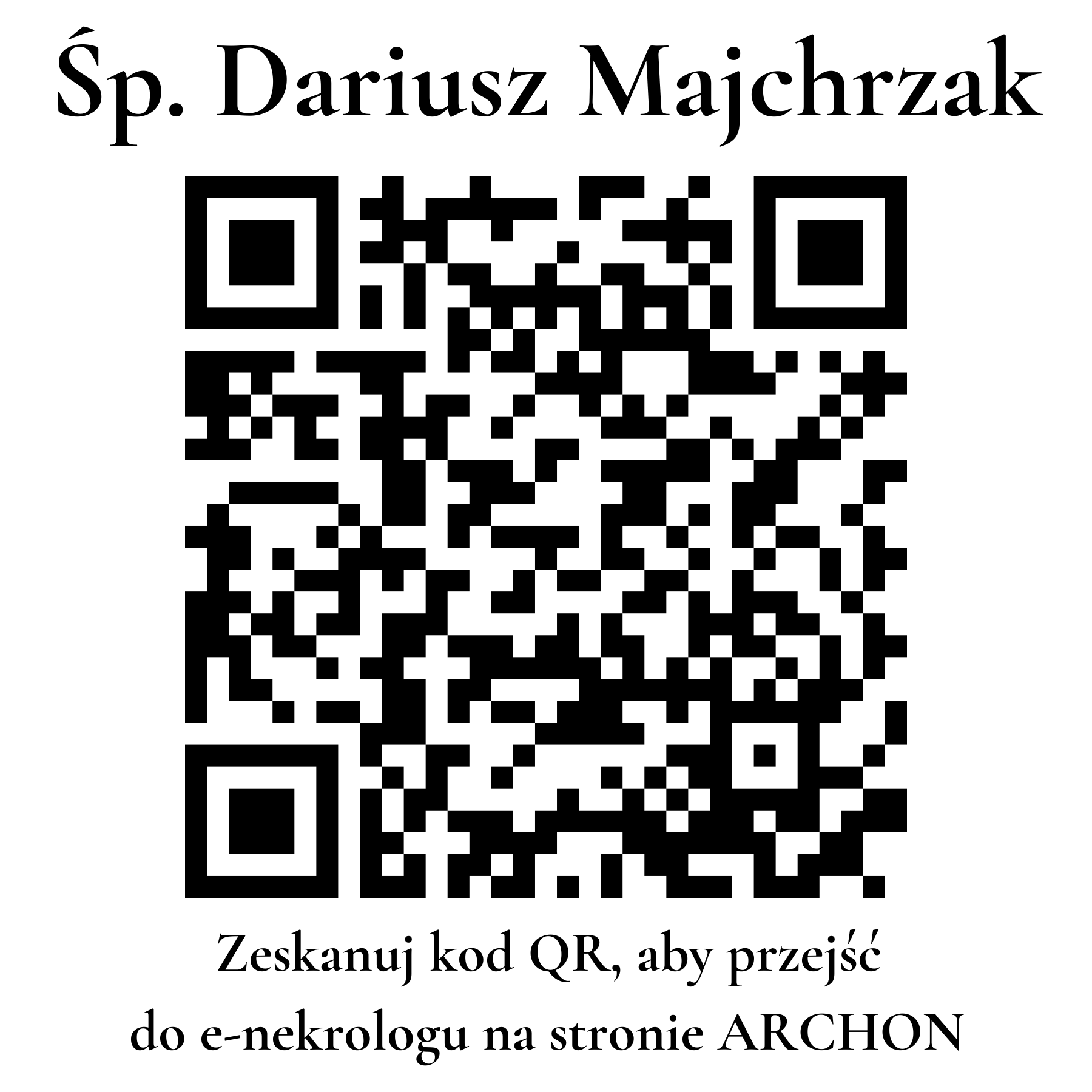 Kod QR do nekrologu Dariusz Majchrzak
