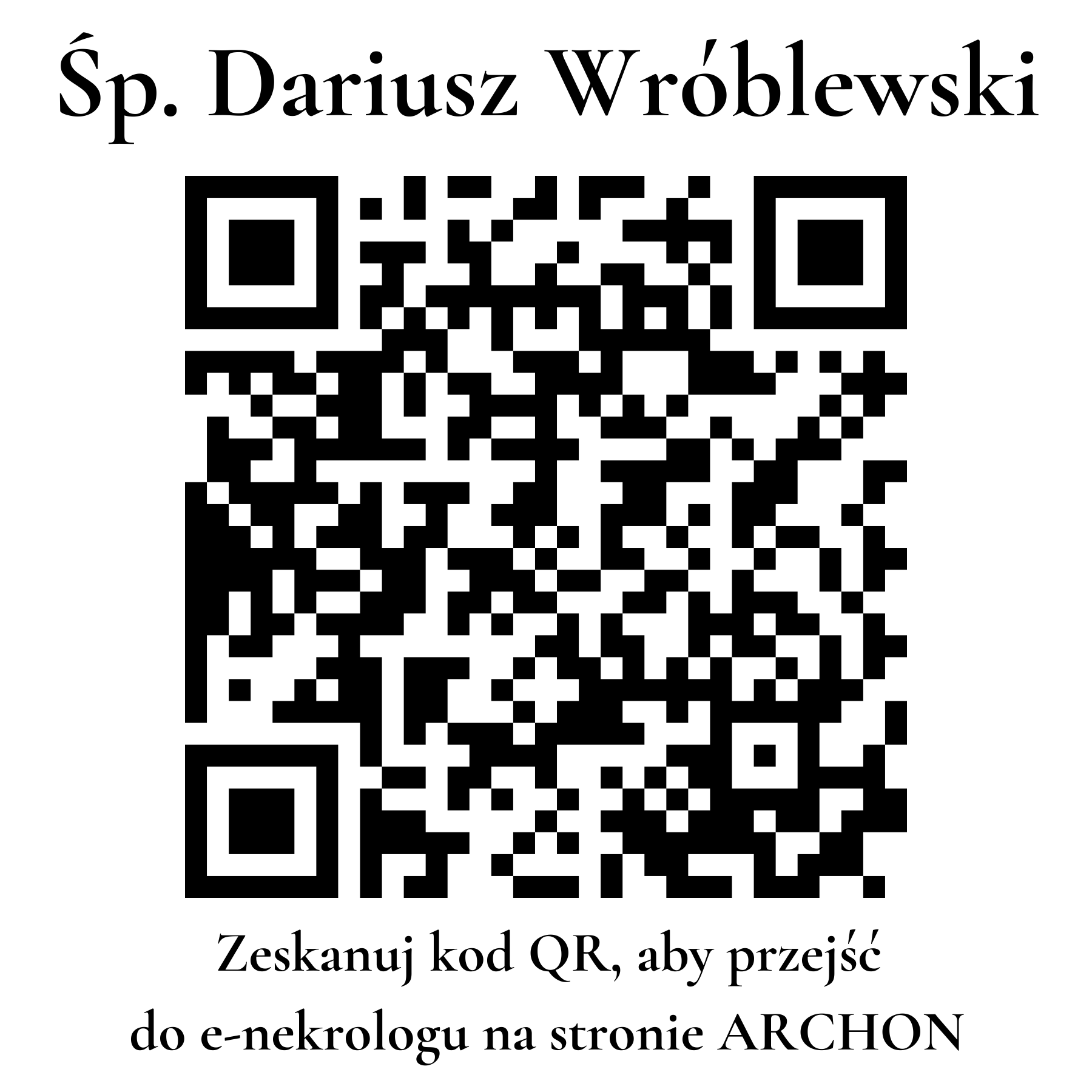 Kod QR do nekrologu Dariusz Wróblewski