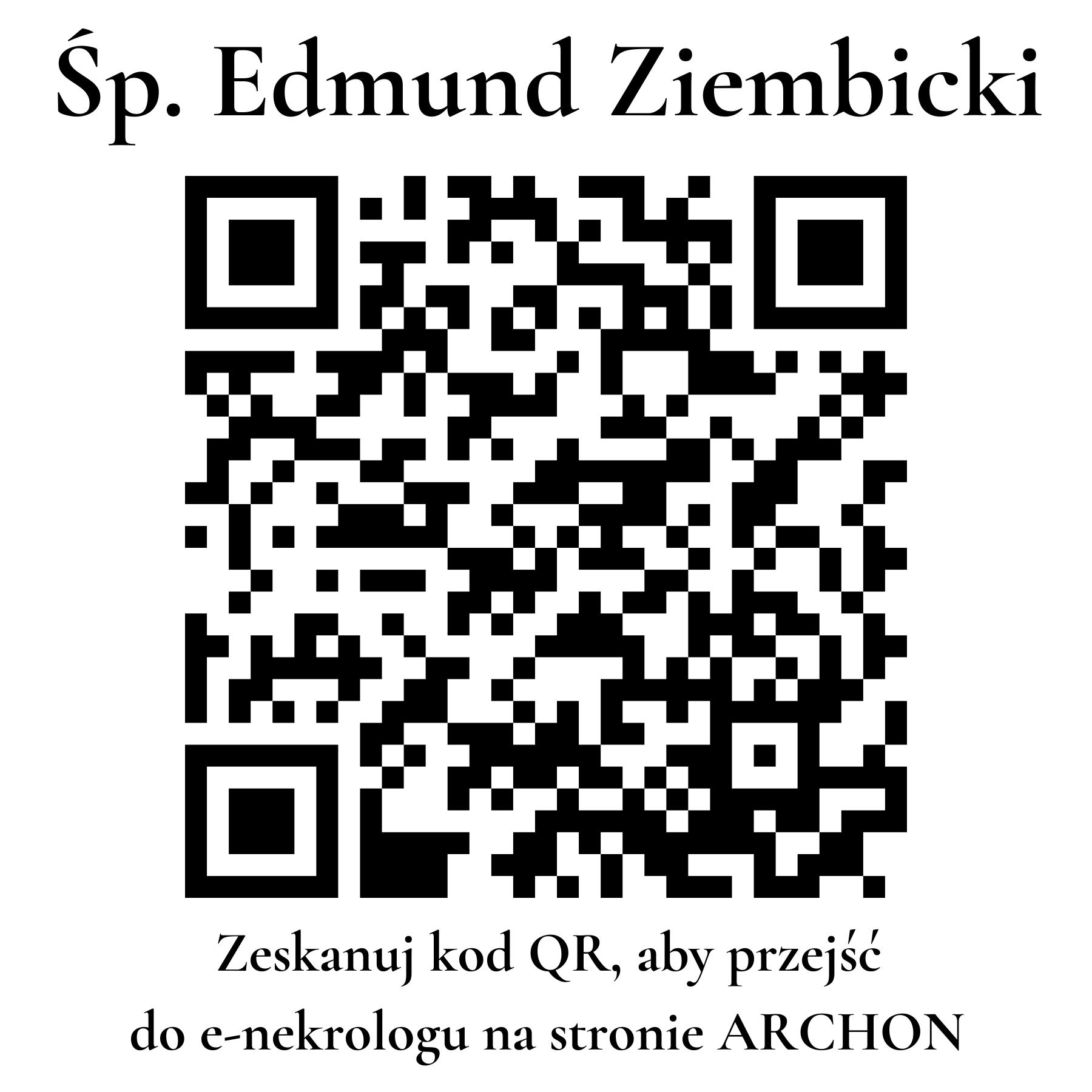 Kod QR do nekrologu Edmund Ziembicki