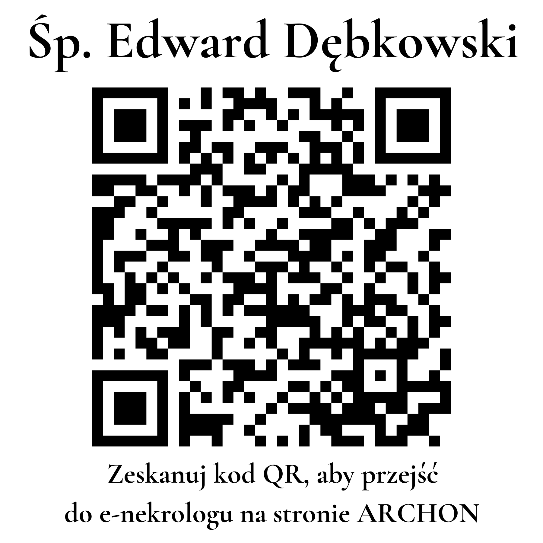 Kod QR do nekrologu Edward Dębkowski Kod QR do nekrologu Edward Dębkowski