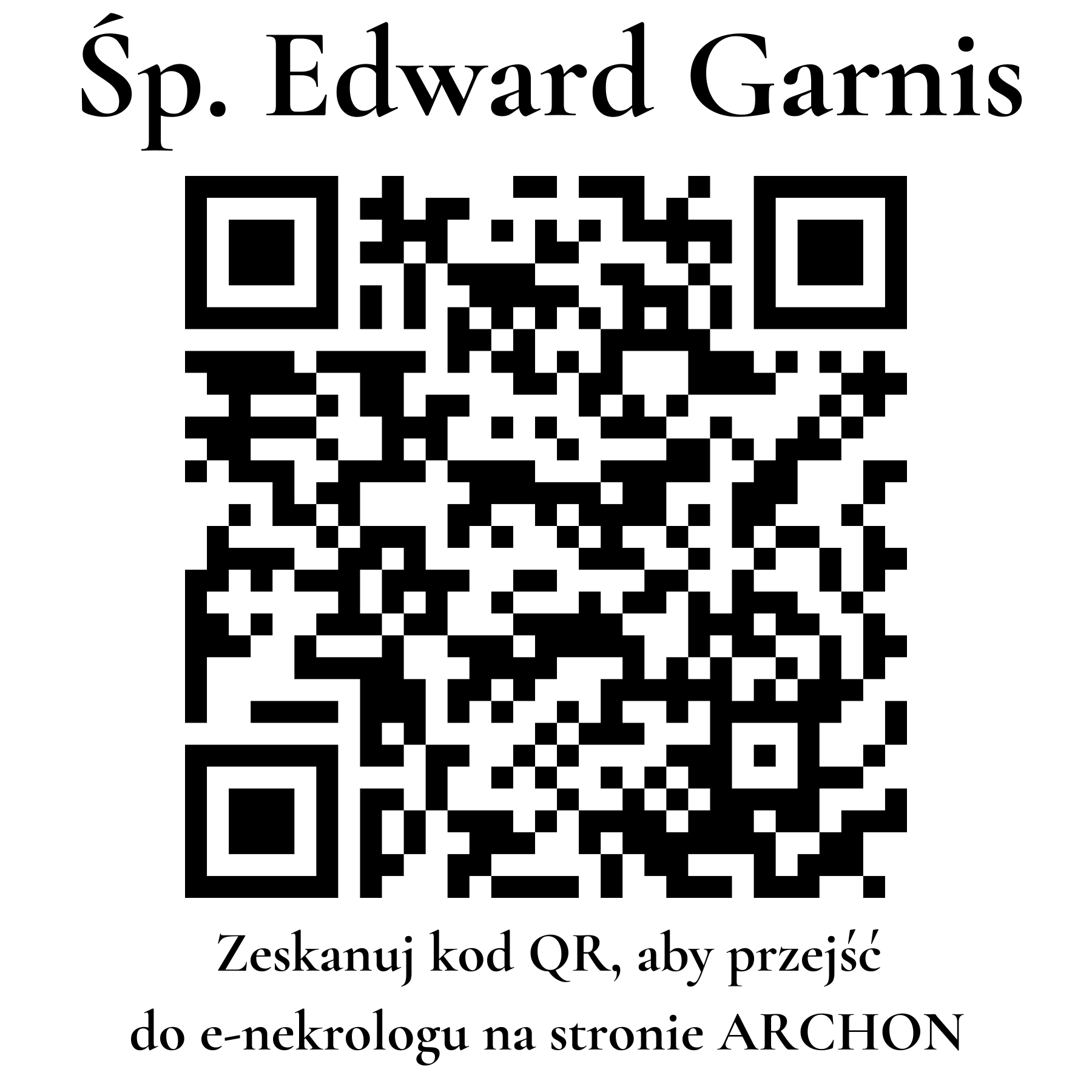 Kod QR do nekrologu Edward Garnis Kod QR do nekrologu Edward Garnis