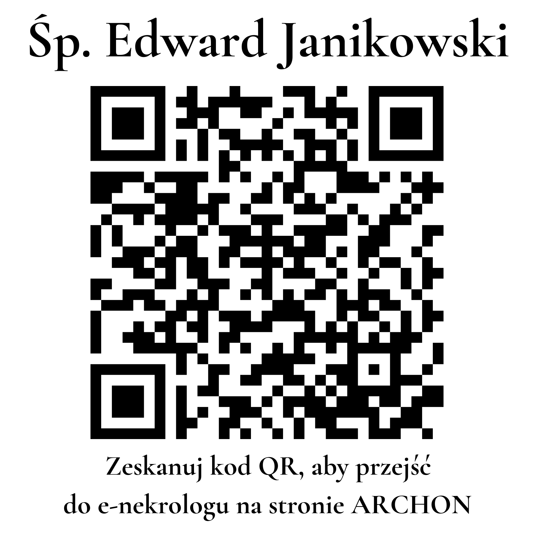 Kod QR do nekrologu Edward Janikowski