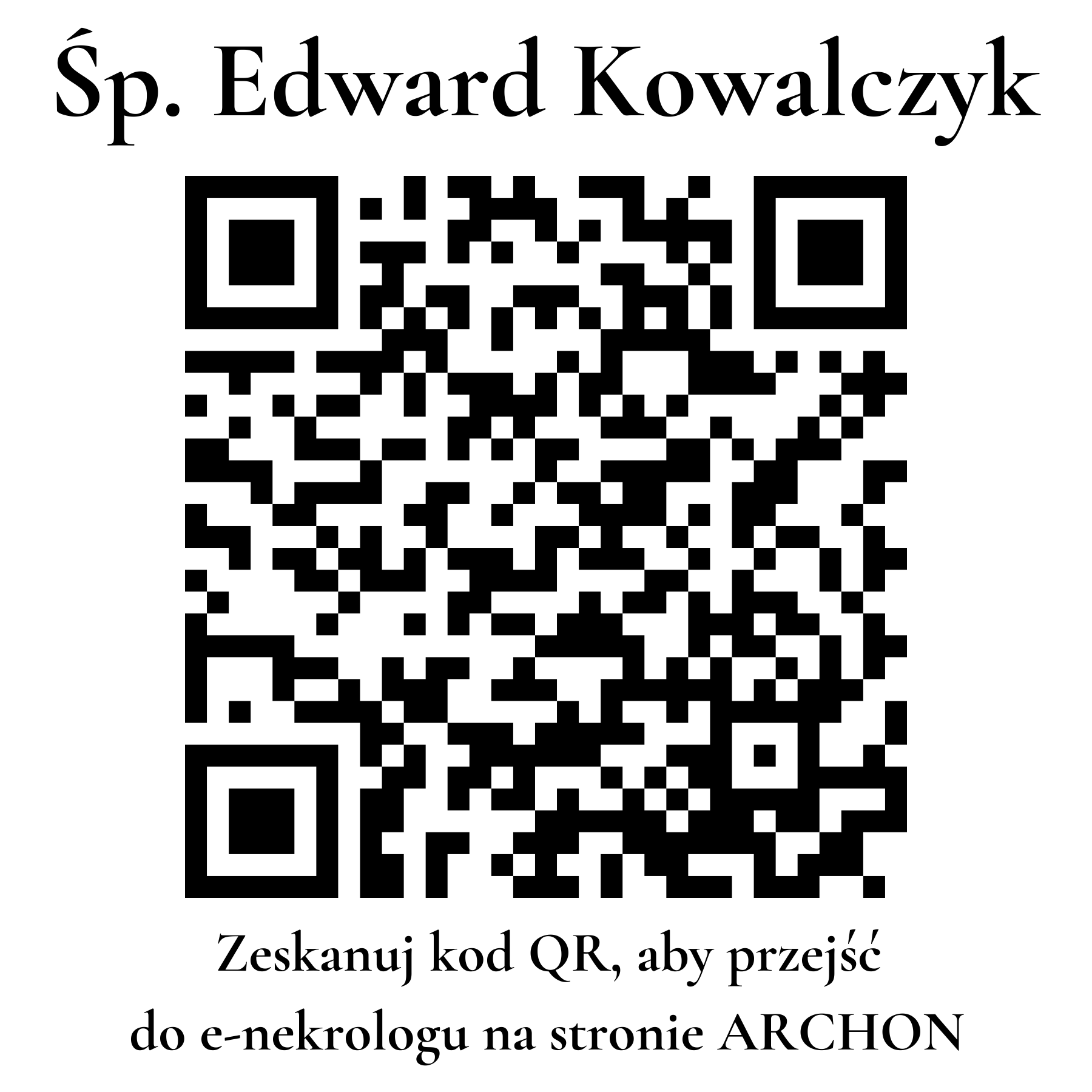Kod QR do nekrologu Edward Kowalczyk
