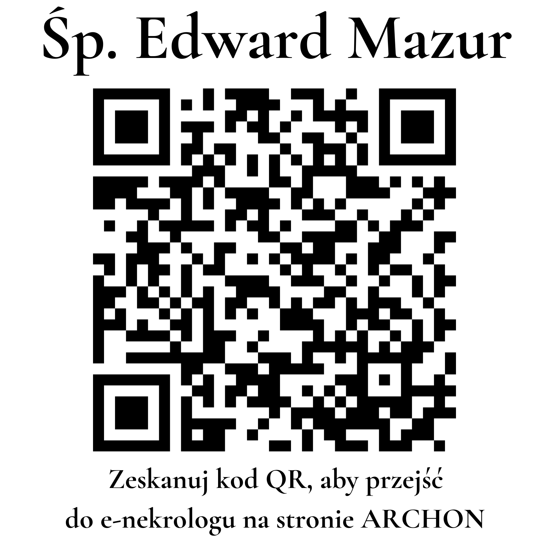 Kod QR do nekrologu Edward Mazur