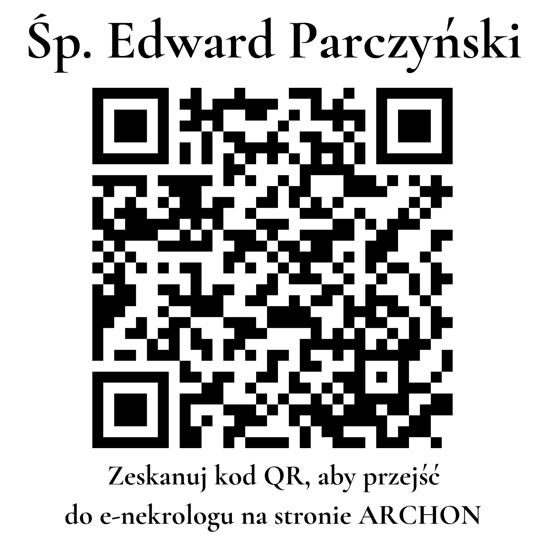 Kod QR do nekrologu Edward Parczyński