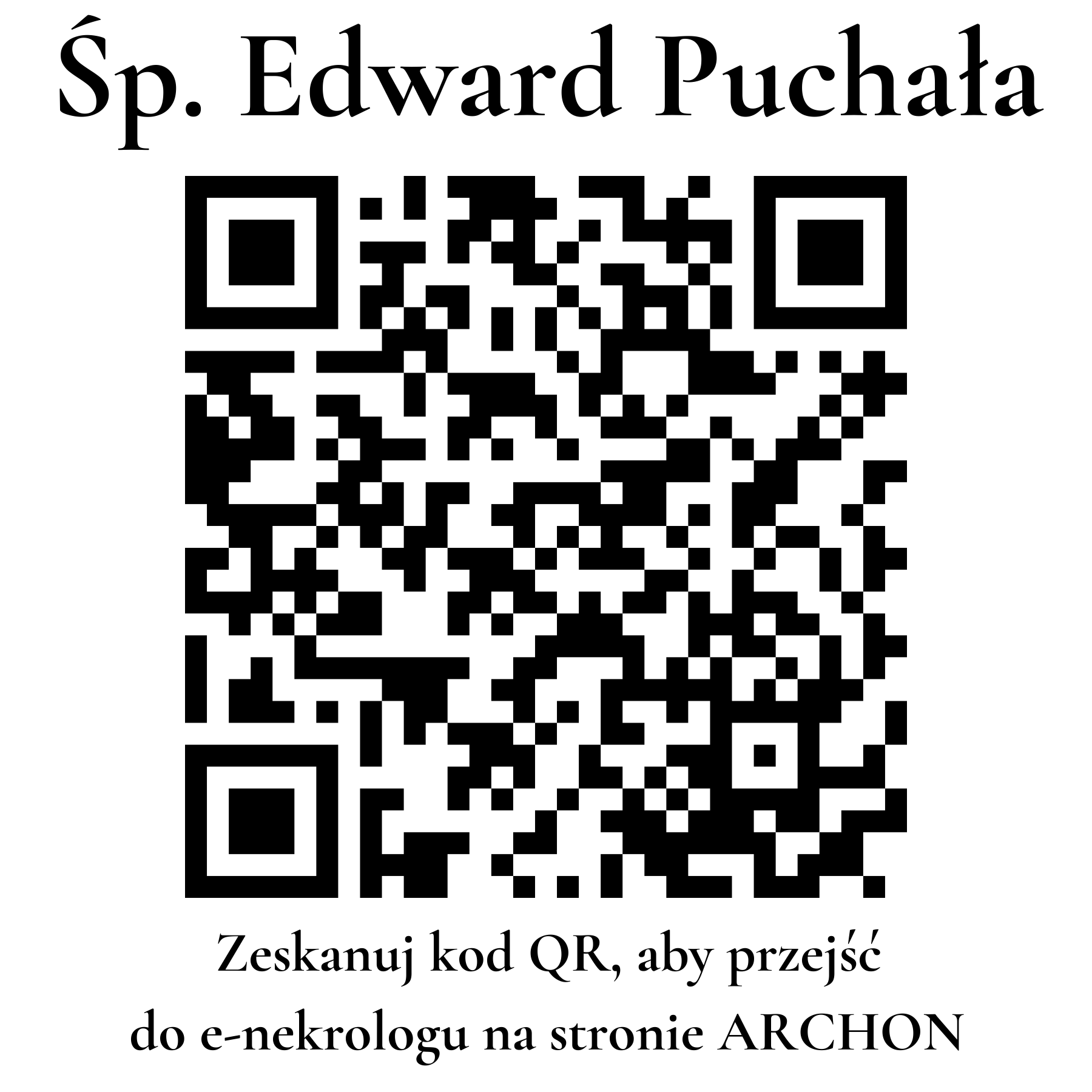 Kod QR do nekrologu Edward Puchała