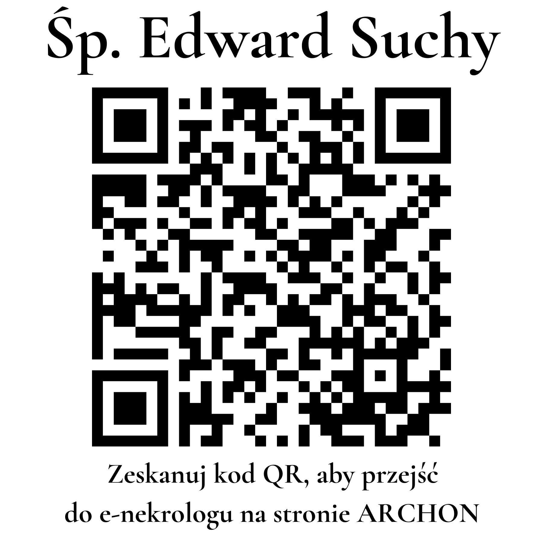 Kod QR do nekrologu Edward Suchy Kod QR do nekrologu Edward Suchy