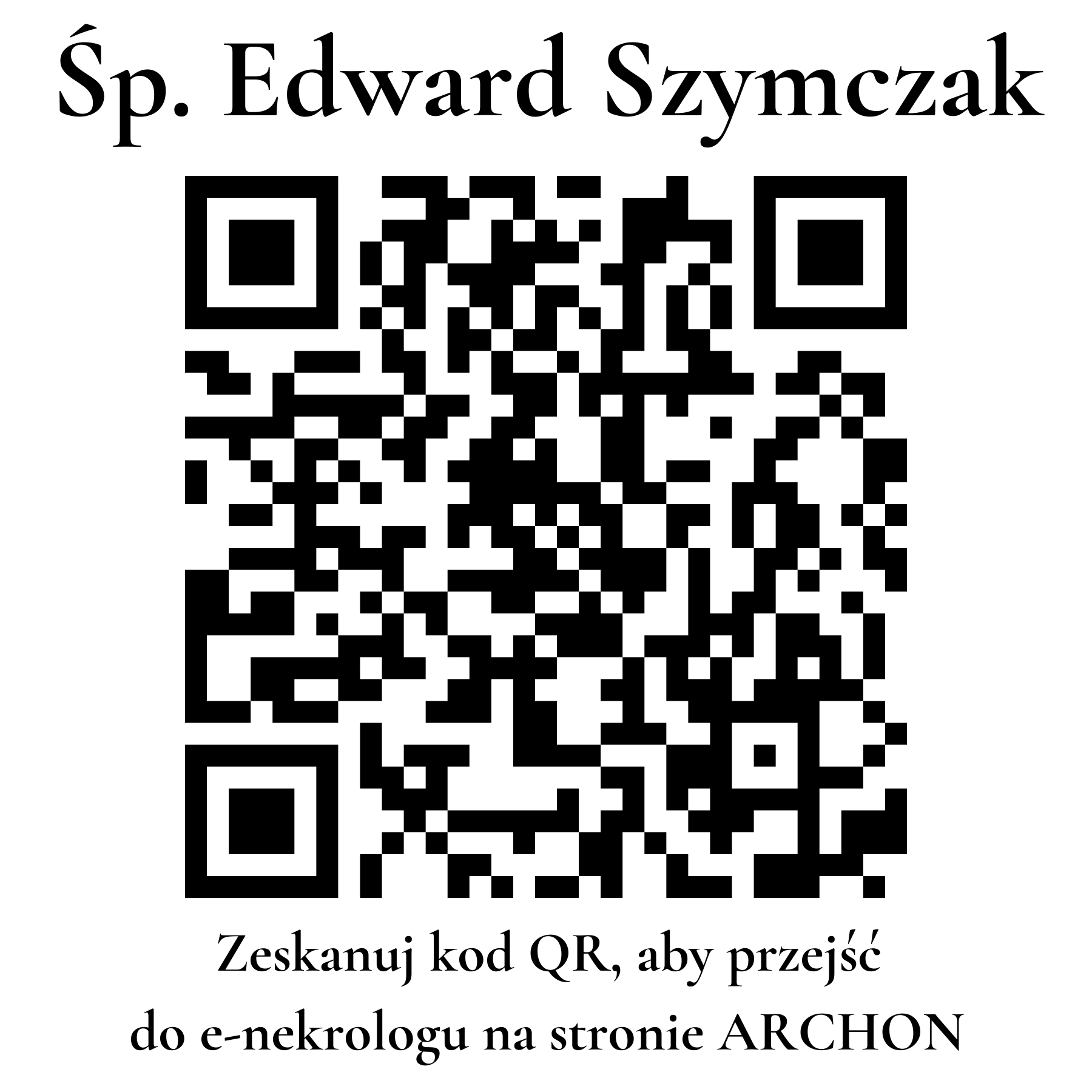 Kod QR do nekrologu Edward Szymczak