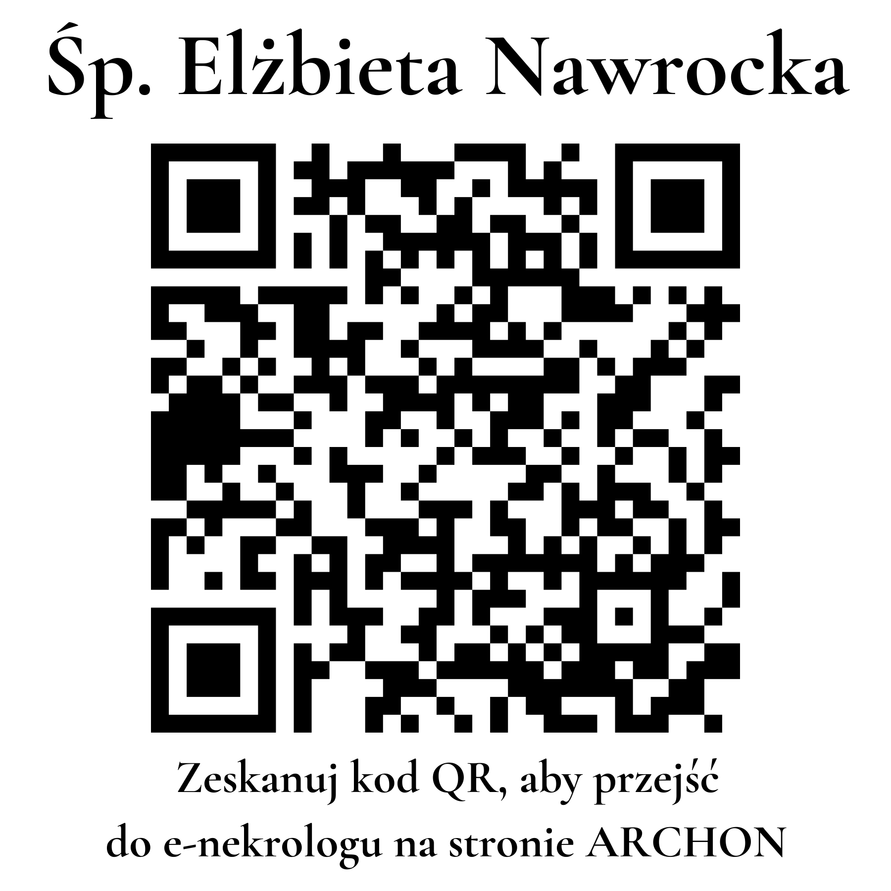 Kod QR do nekrologu Elżbieta Nawrocka