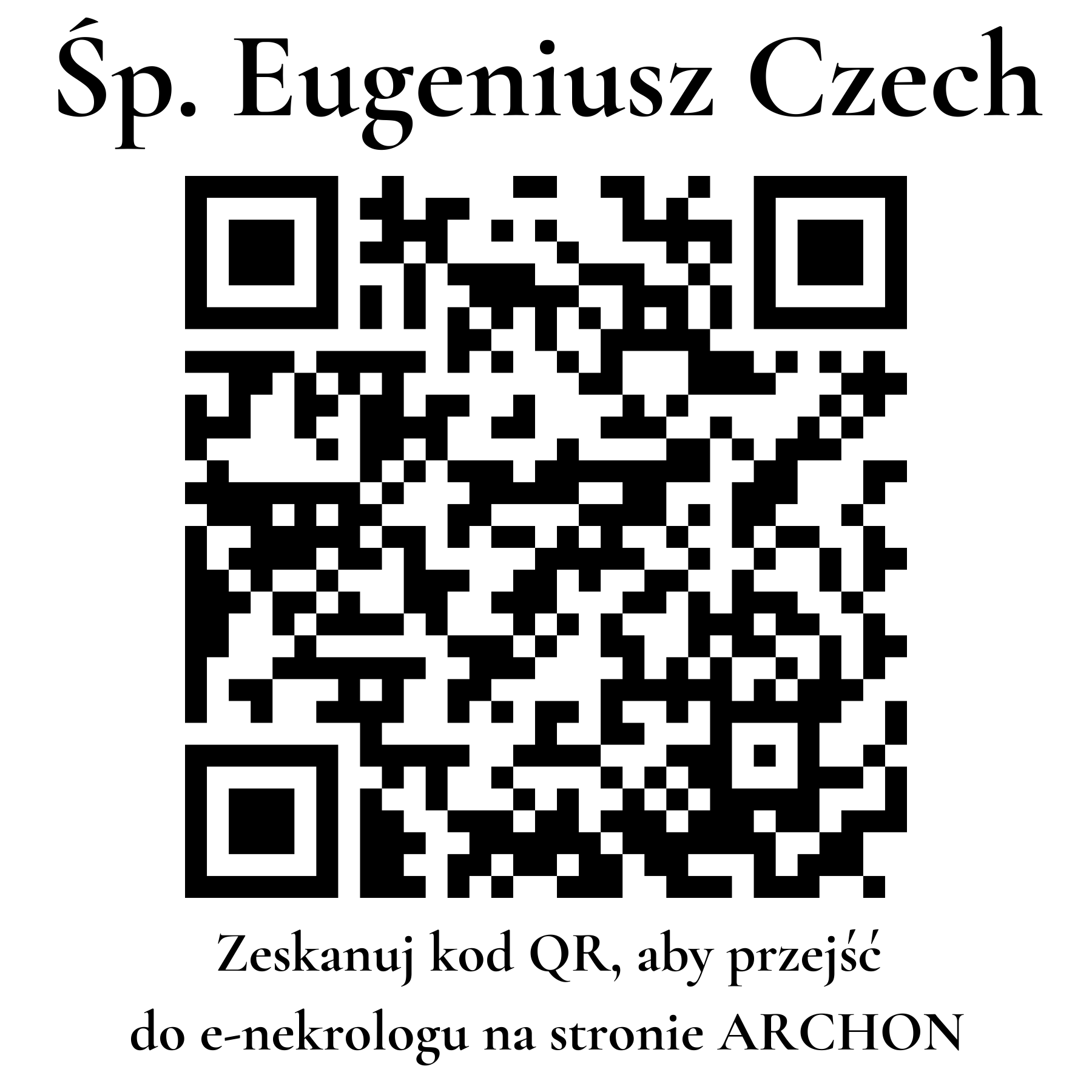 Kod QR do nekrologu Eugeniusz Czech