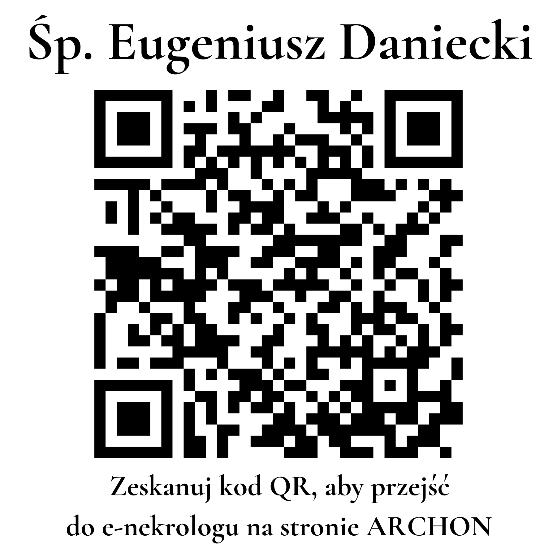 Kod QR do nekrologu Eugeniusz Daniecki Kod QR do nekrologu Eugeniusz Daniecki